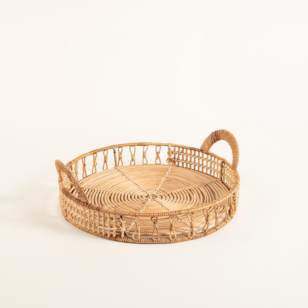 Tam Dao Rattan Dekoratif Tepsi 35x35x12 Cm Natural