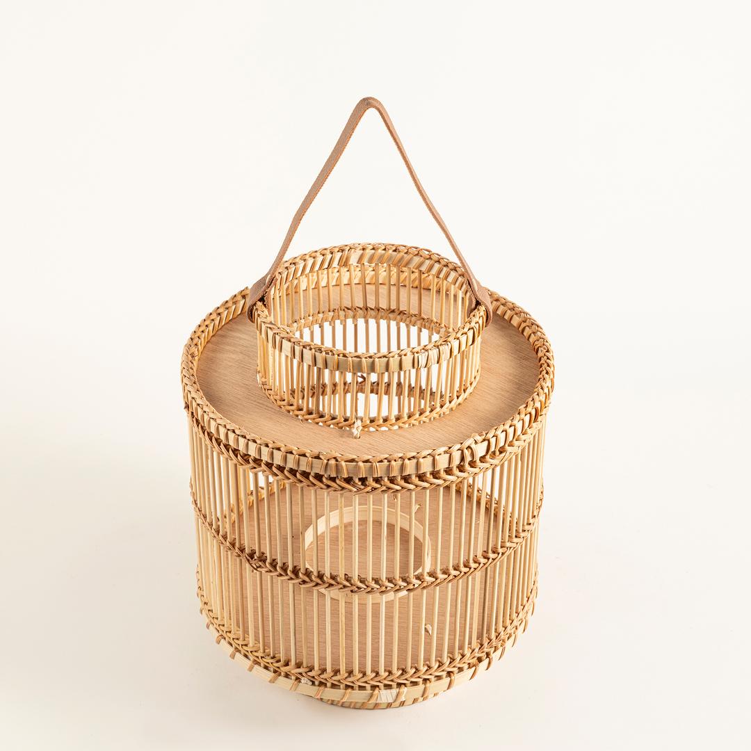 Tam Dao Bambu- Cam- Pu Deri Fener 25x25x30 Cm Natural