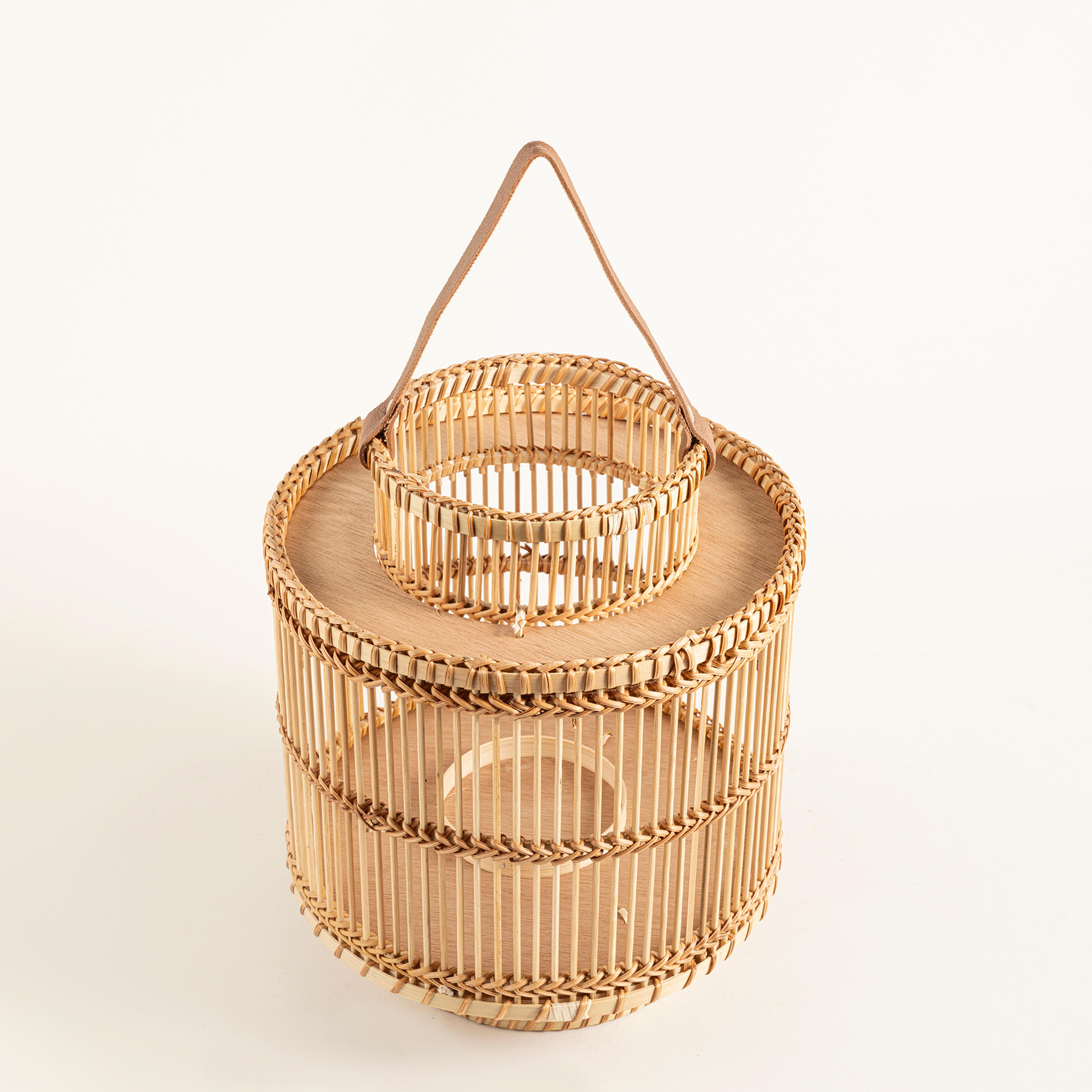 Tam Dao Bambu- Cam- Pu Deri Fener 25x25x30 Cm Natural