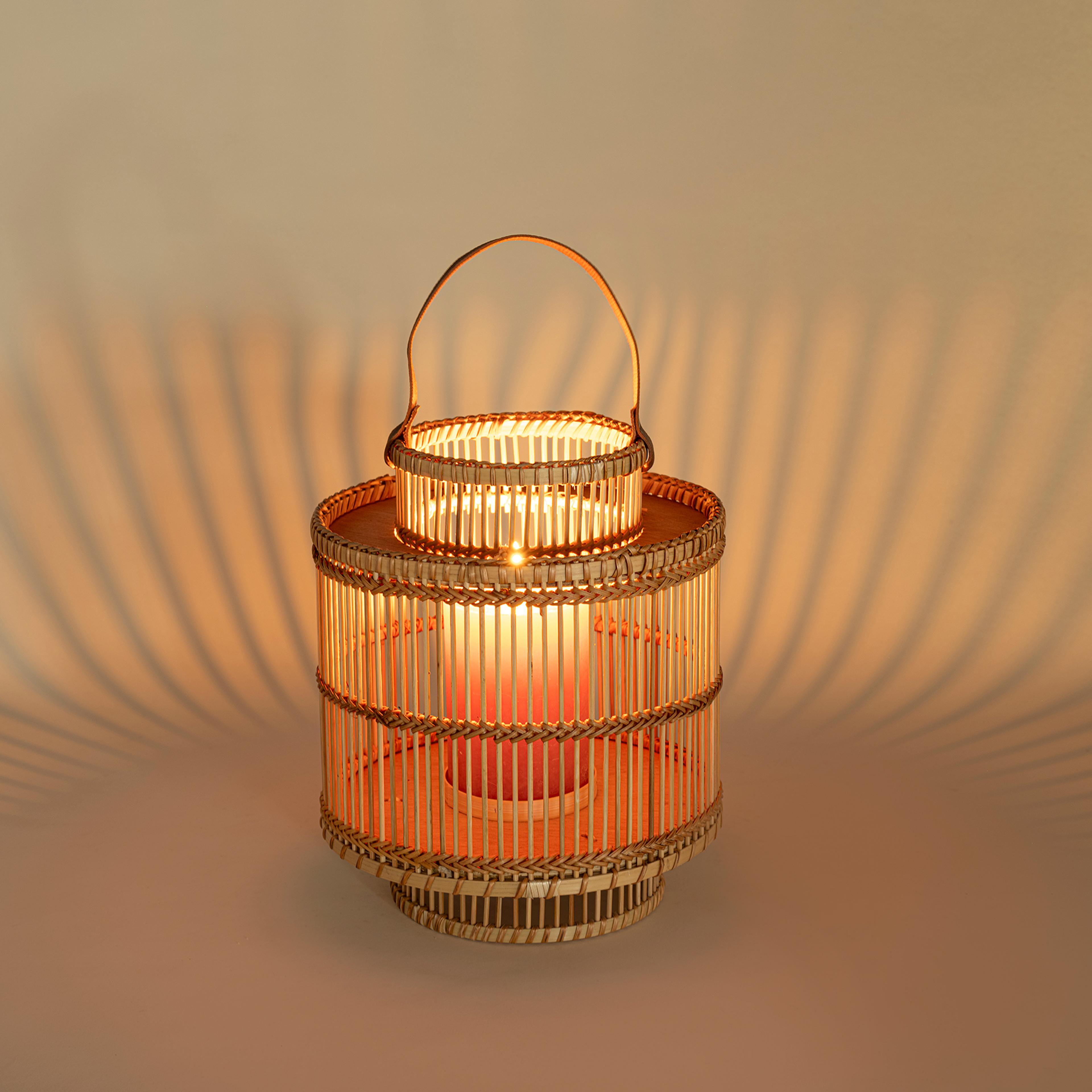 Tam Dao Bambu- Cam- Pu Deri Fener 25x25x30 Cm Natural