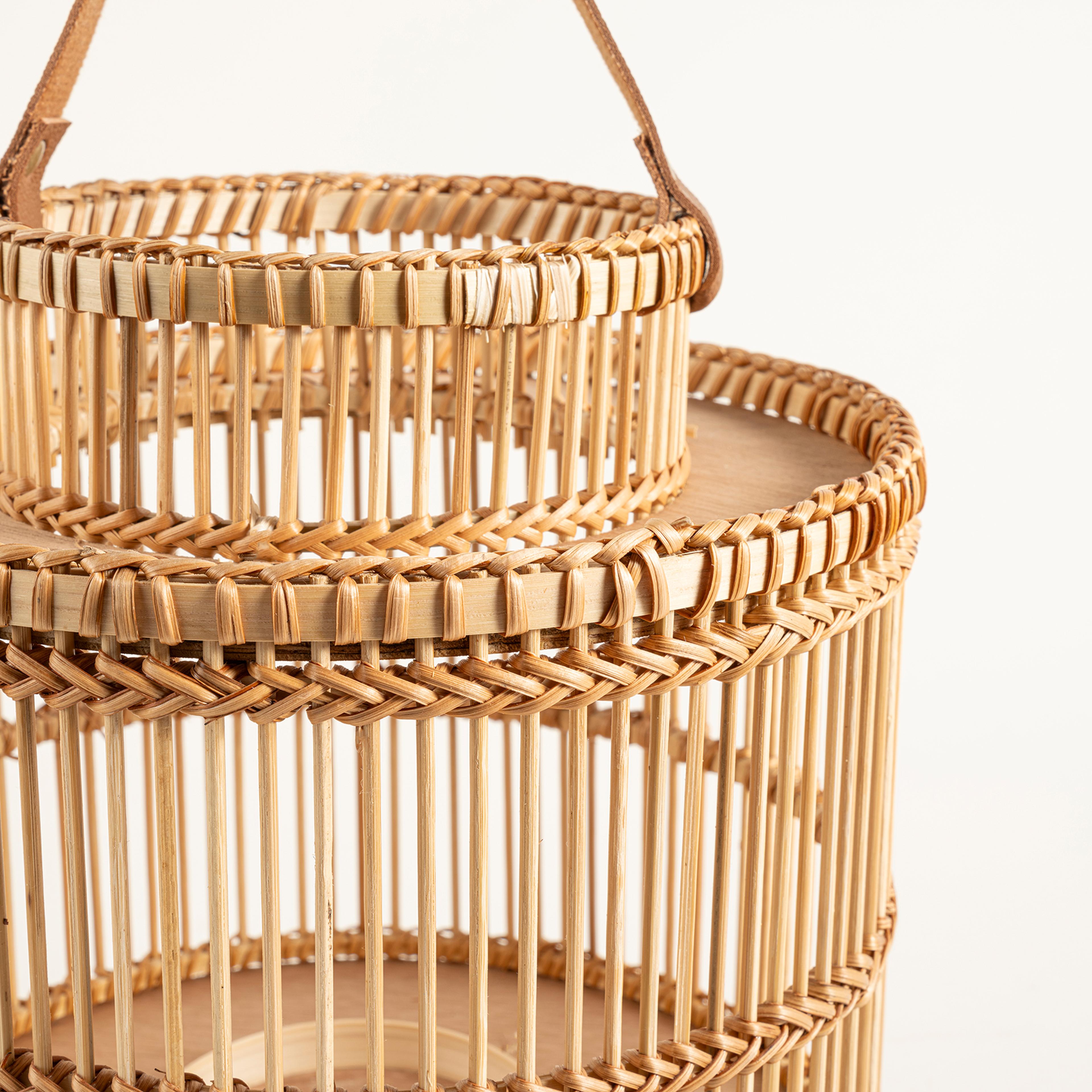 Tam Dao Bambu- Cam- Pu Deri Fener 25x25x30 Cm Natural