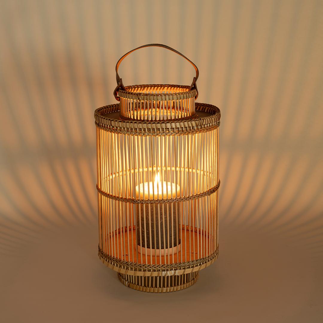 Tam Dao Bambu- Cam- Pu Deri Fener 25x25x40 Cm Natural