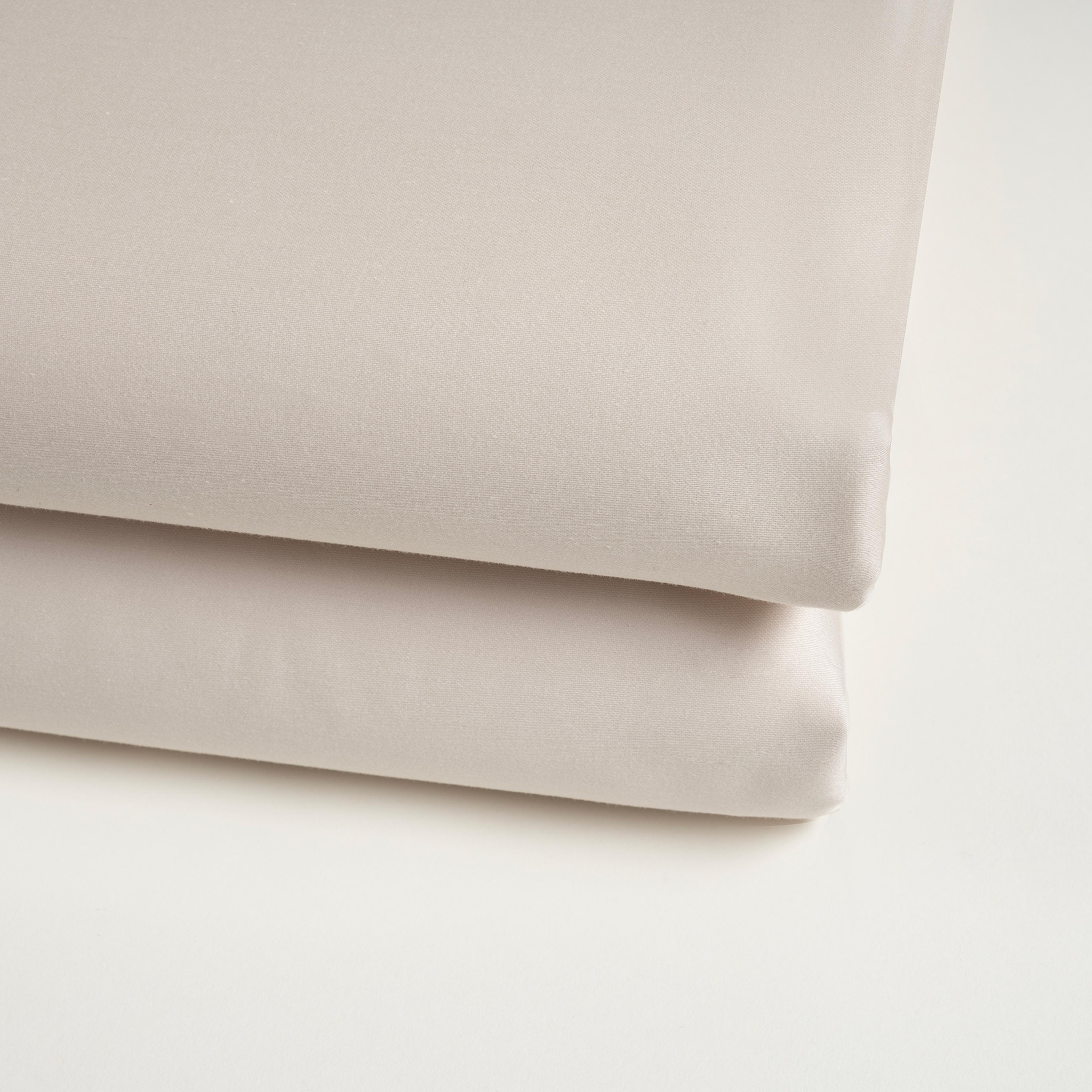 Solıd 300 Tc Çift Kişilik Pamuk Saten %100 Pamuk Saten Düz Çarşaf 240x260 Cm Krem