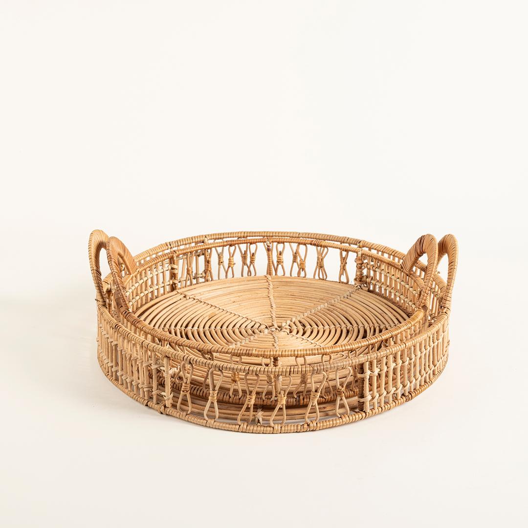 Tam Dao Rattan Dekoratif Tepsi 40x40x14 Cm Natural