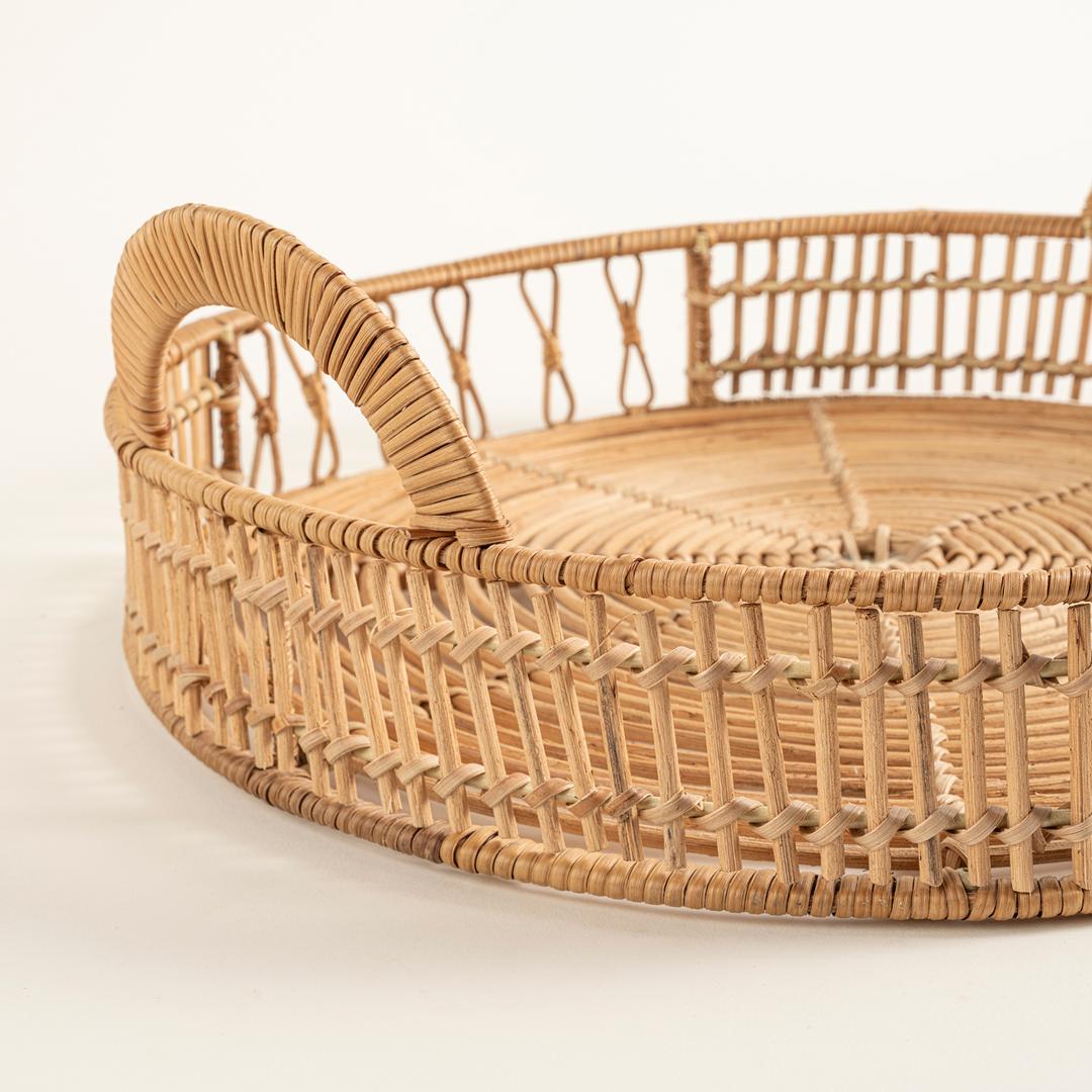 Tam Dao Rattan Dekoratif Tepsi 40x40x14 Cm Natural