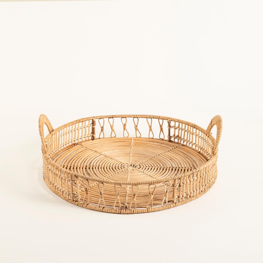 Tam Dao Rattan Dekoratif Tepsi 40x40x14 Cm Natural