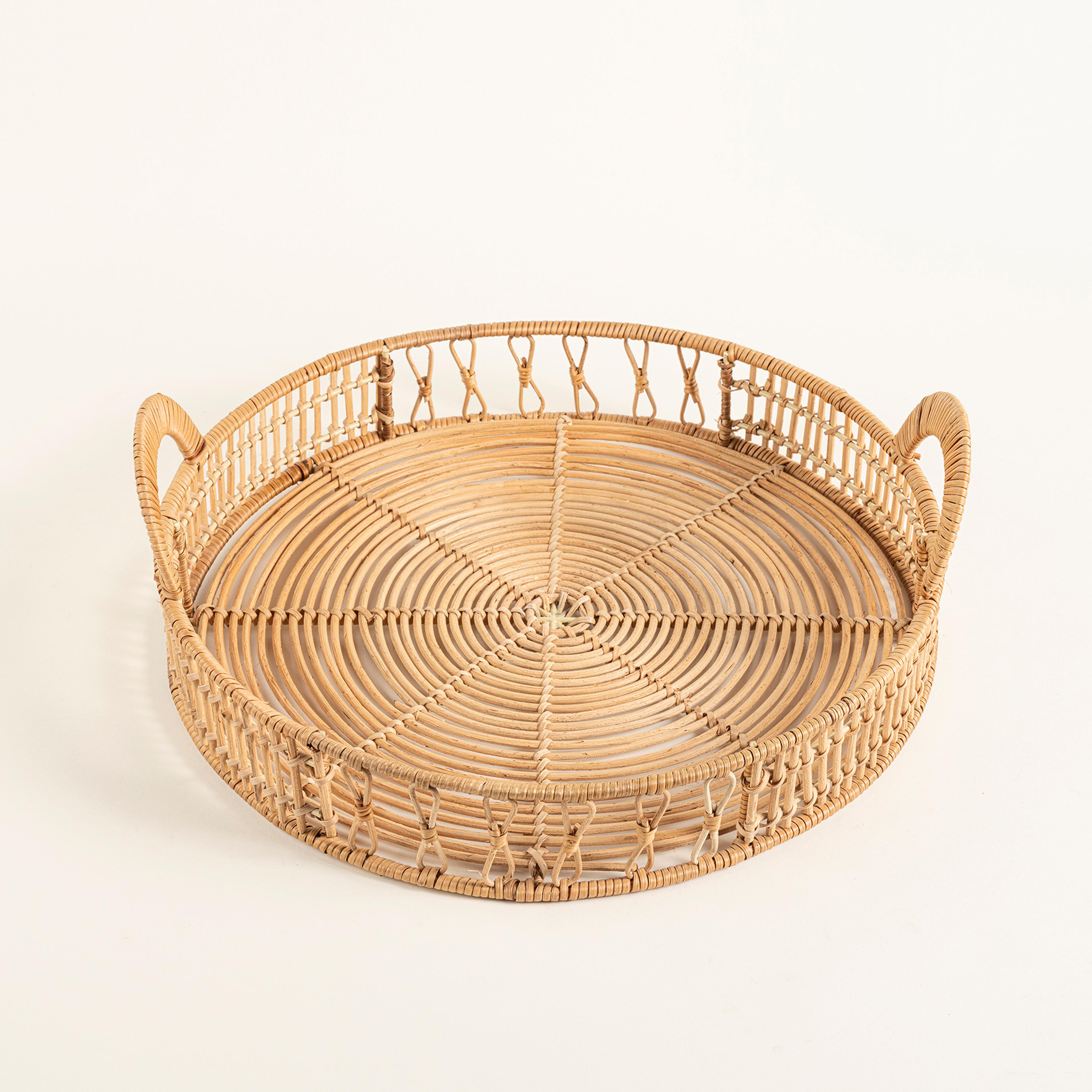 Tam Dao Rattan Dekoratif Tepsi 40x40x14 Cm Natural