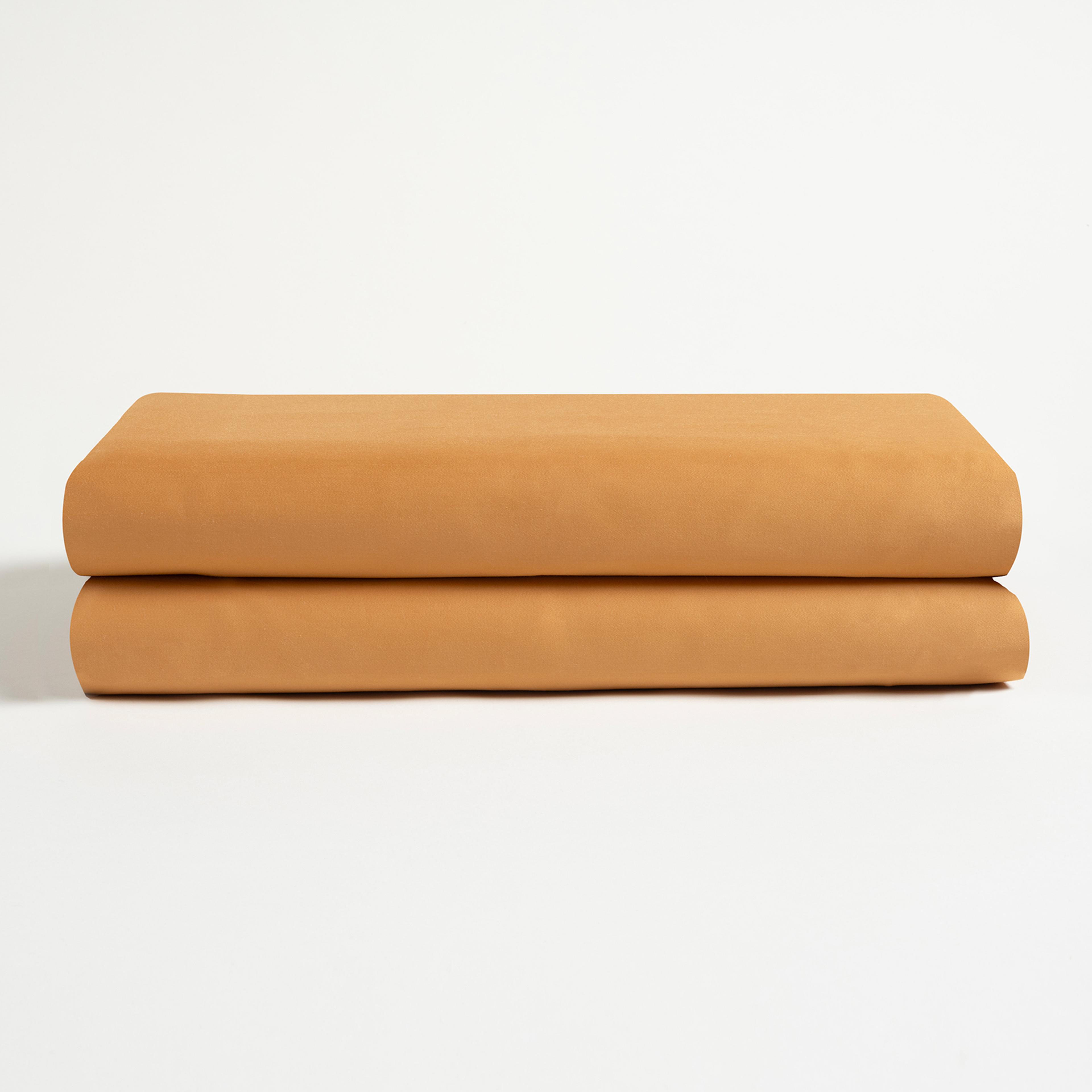 Solıd 300 Tc Çift Kişilik Pamuk Saten %100 Pamuk Saten Düz Çarşaf 240x260 Cm Tarçın