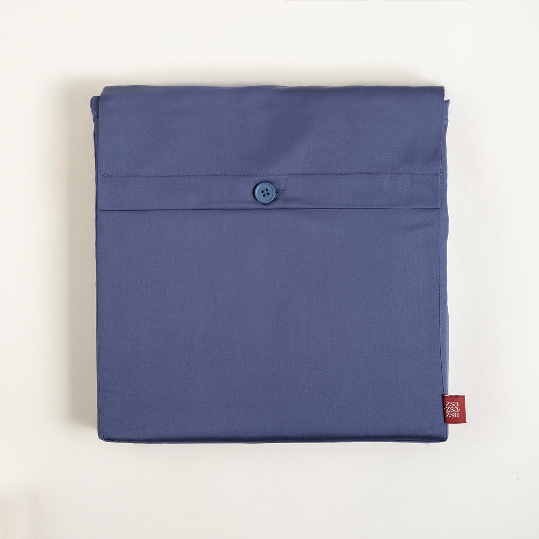 Solıd 300 Tc Çift Kişilik Pamuk Saten %100 Pamuk Saten Düz Çarşaf 240x260 Cm Lacivert