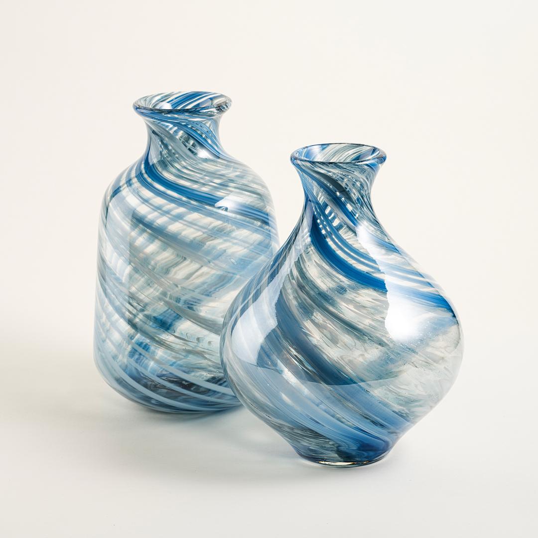 Macau Cam Vazo 18.5x18.5x24 Cm Mavi