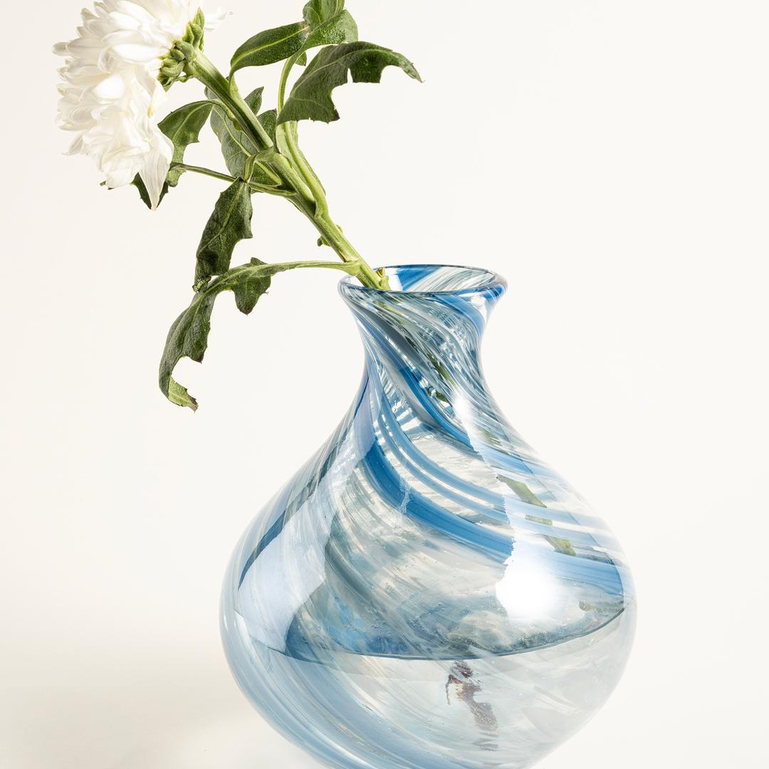 Macau Cam Vazo 18.5x18.5x24 Cm Mavi