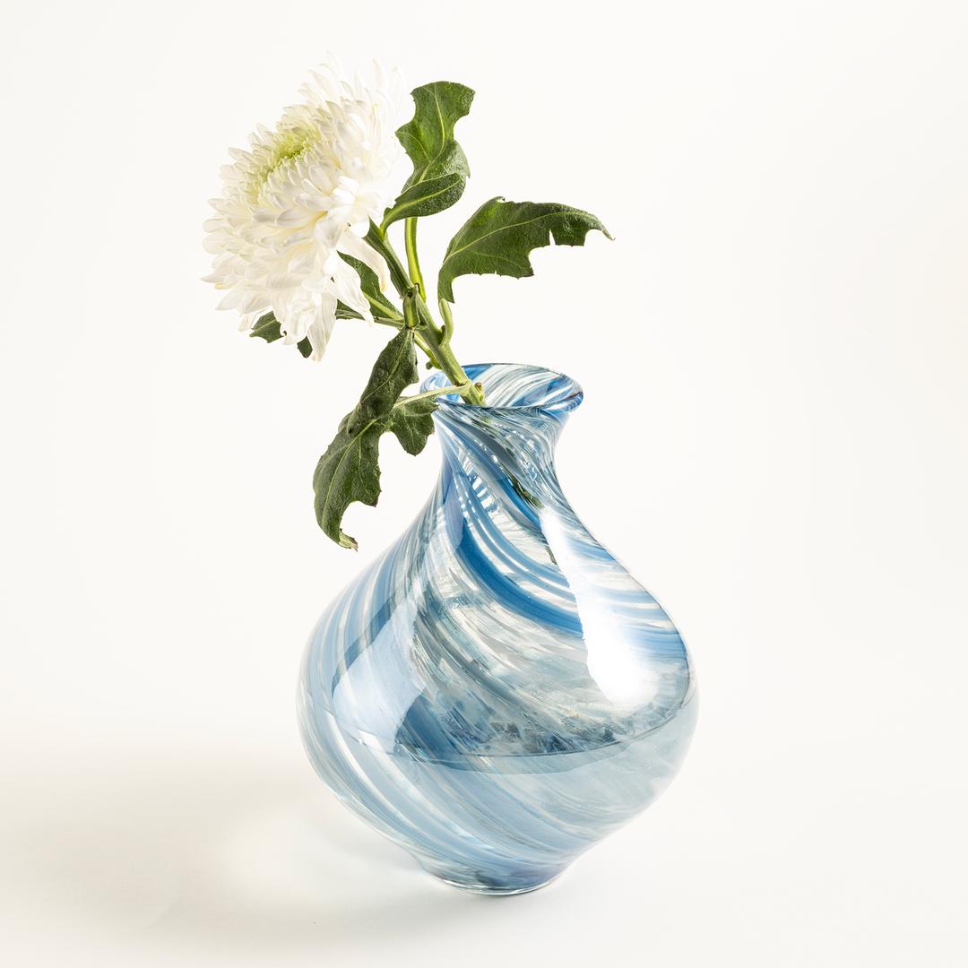 Macau Cam Vazo 18.5x18.5x24 Cm Mavi