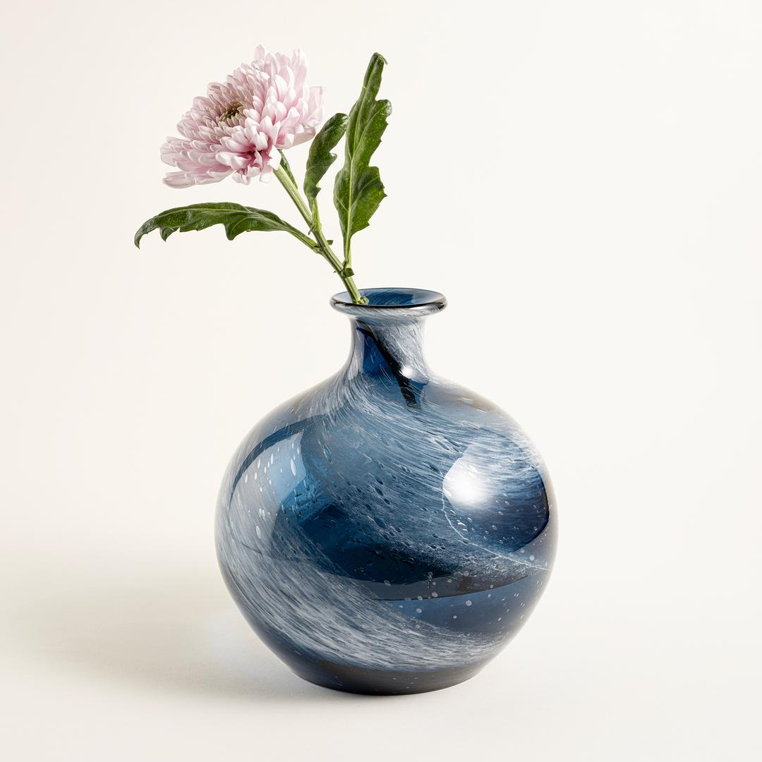 Macau Cam Vazo 21.5x21.5x24 Cm Mavi