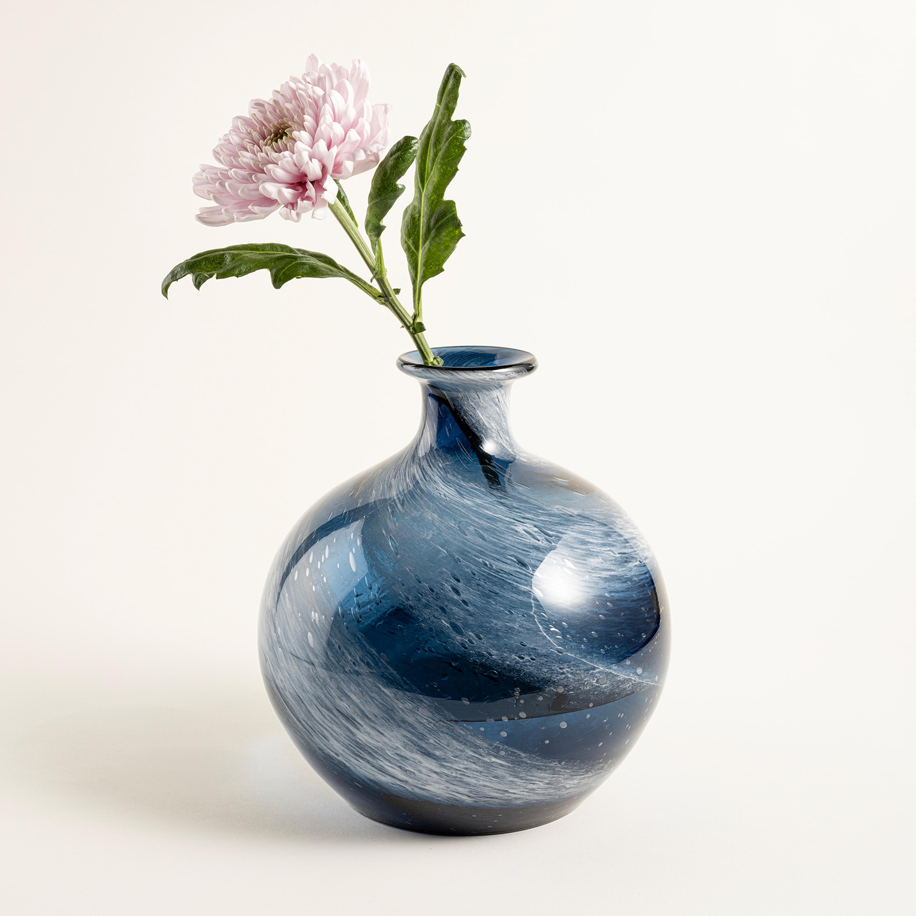 Macau Cam Vazo 21.5x21.5x24 Cm Mavi