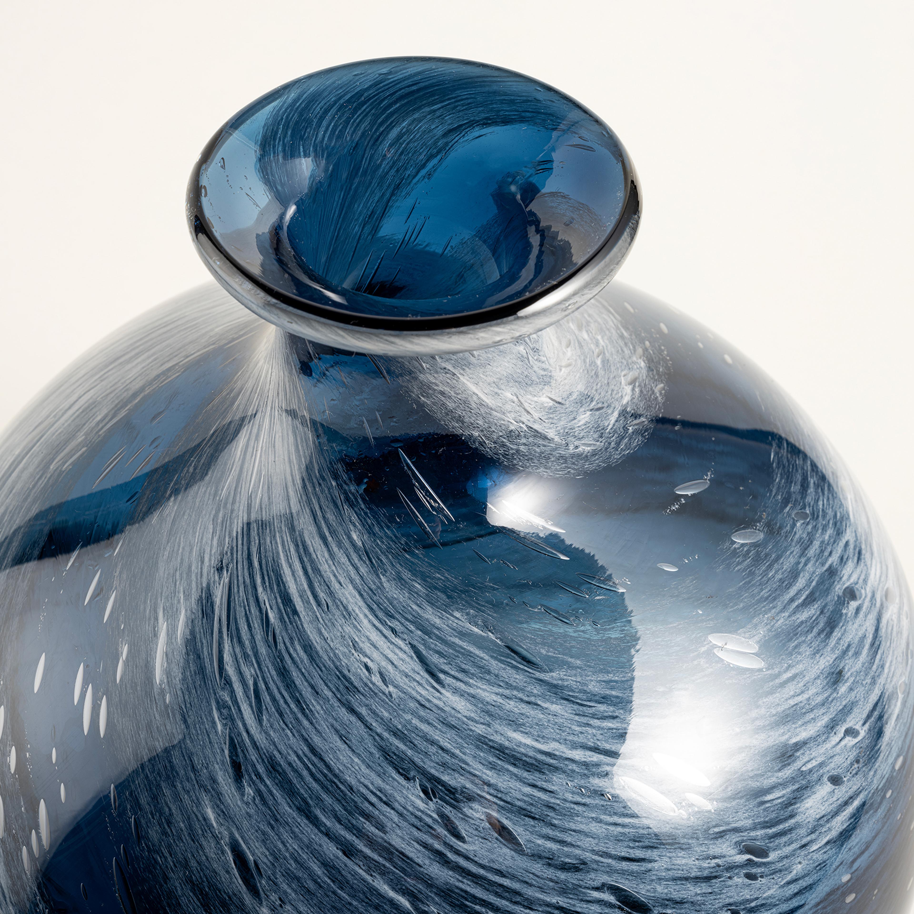 Macau Cam Vazo 21.5x21.5x24 Cm Mavi