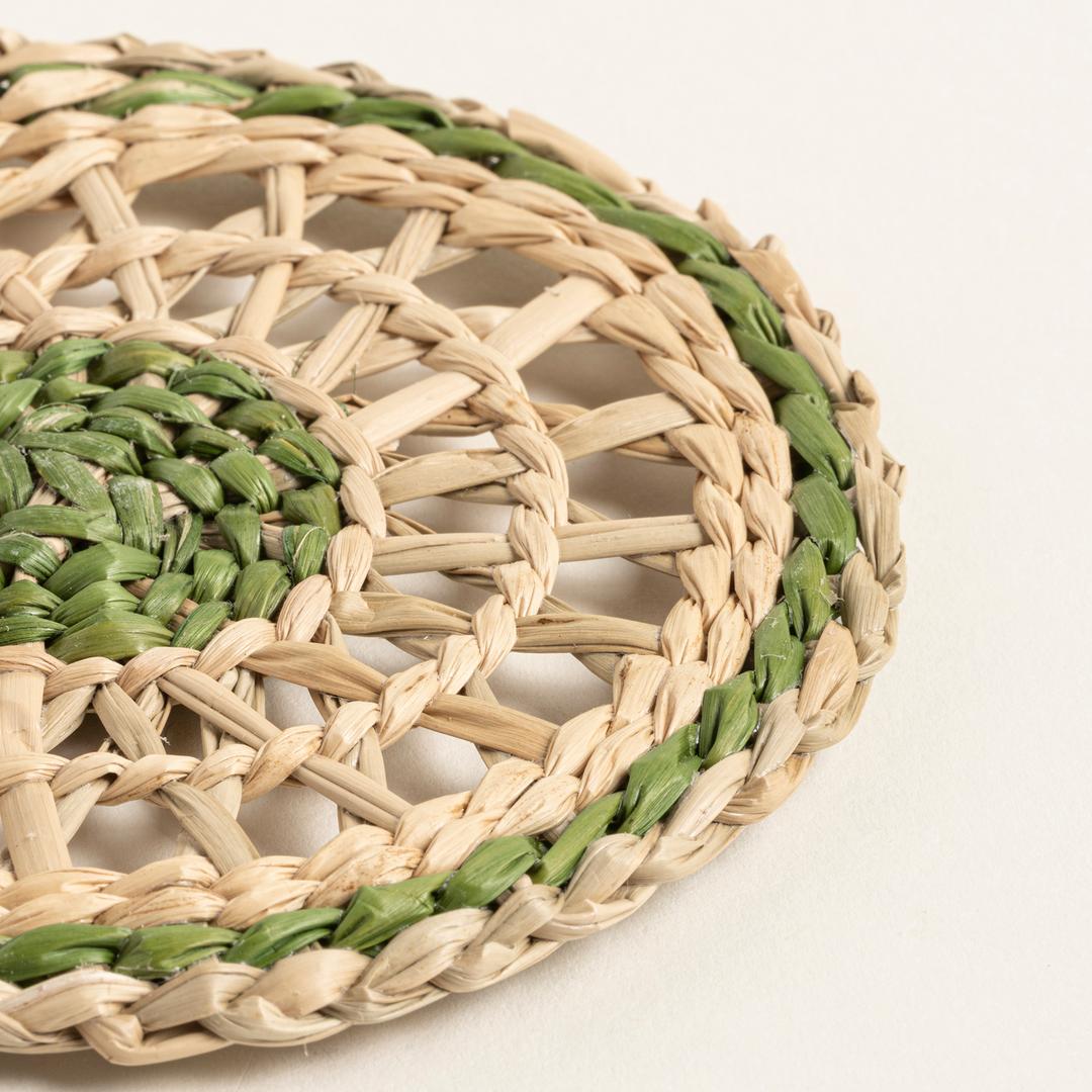 Tam Dao Deniz Çayırı Bardak Altlığı 10 Cm Natural - Yeşil