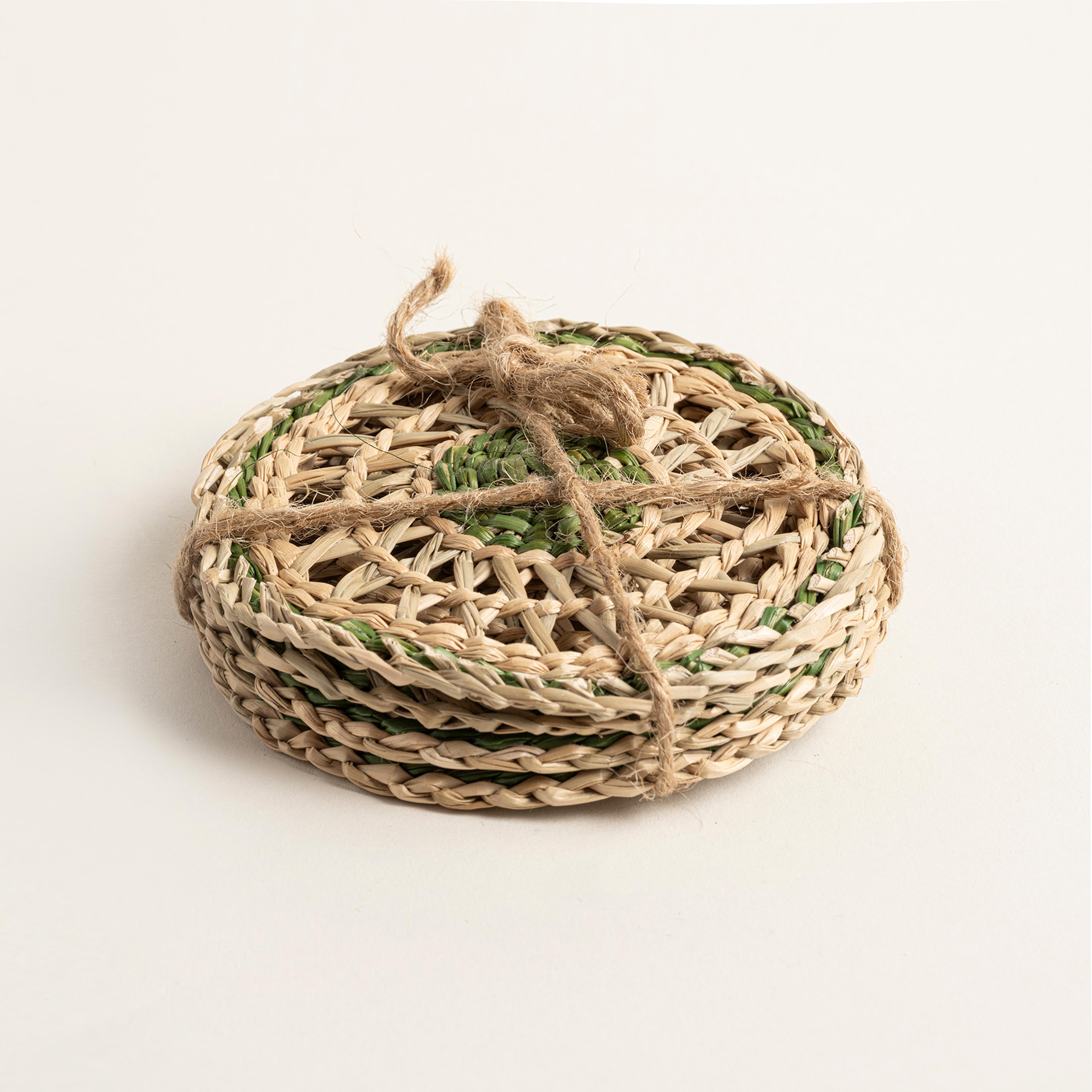 Tam Dao Deniz Çayırı Bardak Altlığı 10 Cm Natural - Yeşil