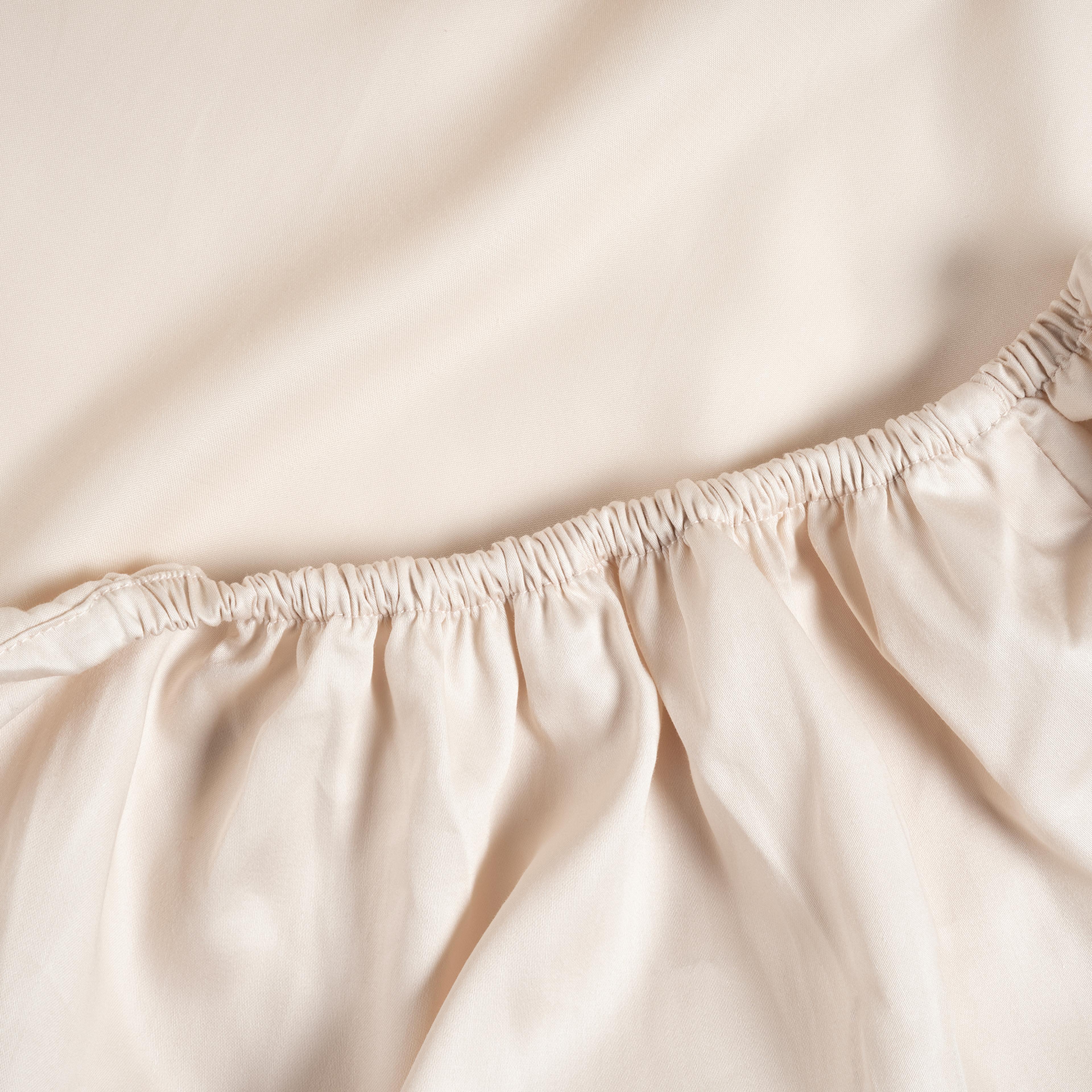 Solıd 300 Tc Tek Kişilik Pamuk Saten %100 Pamuk Saten Lastikli Çarşaf 100x200 Cm Krem