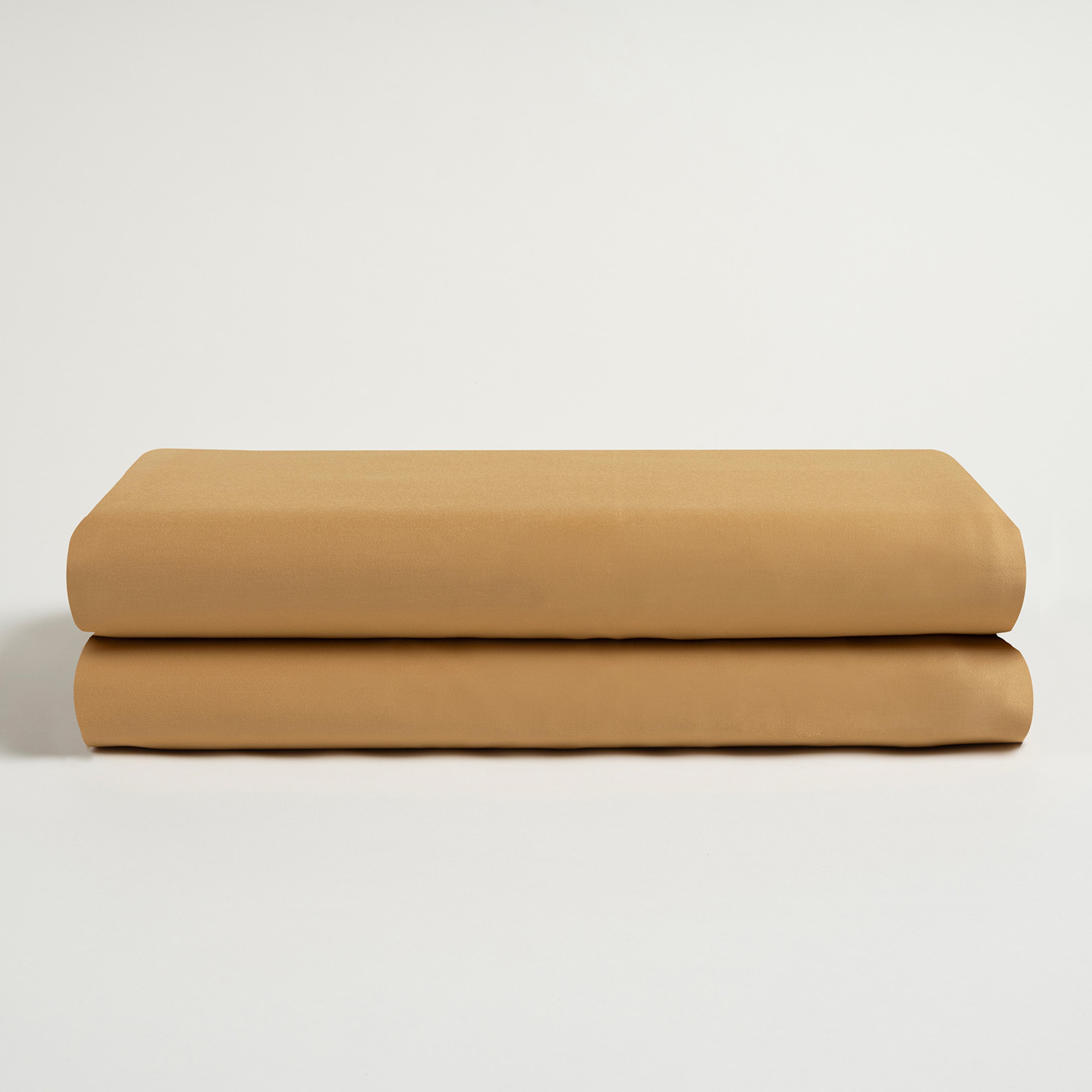 Solıd 300 Tc Çift Kişilik Pamuk Saten %100 Pamuk Saten Lastikli Çarşaf 160x200 Cm Sarı