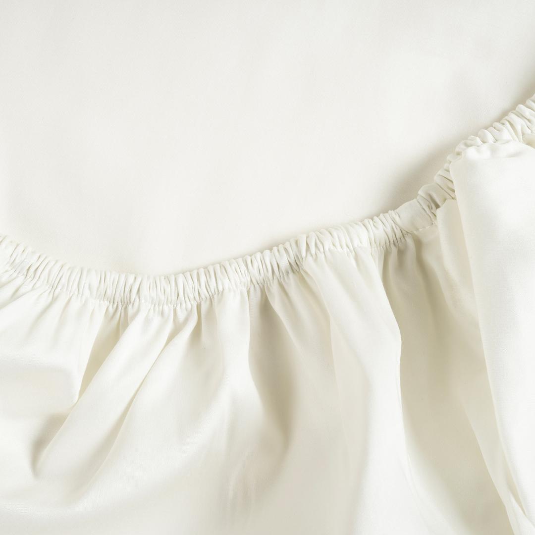 Solıd 300 Tc Queen Sıze Pamuk Saten %100 Pamuk Saten Lastikli Çarşaf 180x200 Cm Ekru