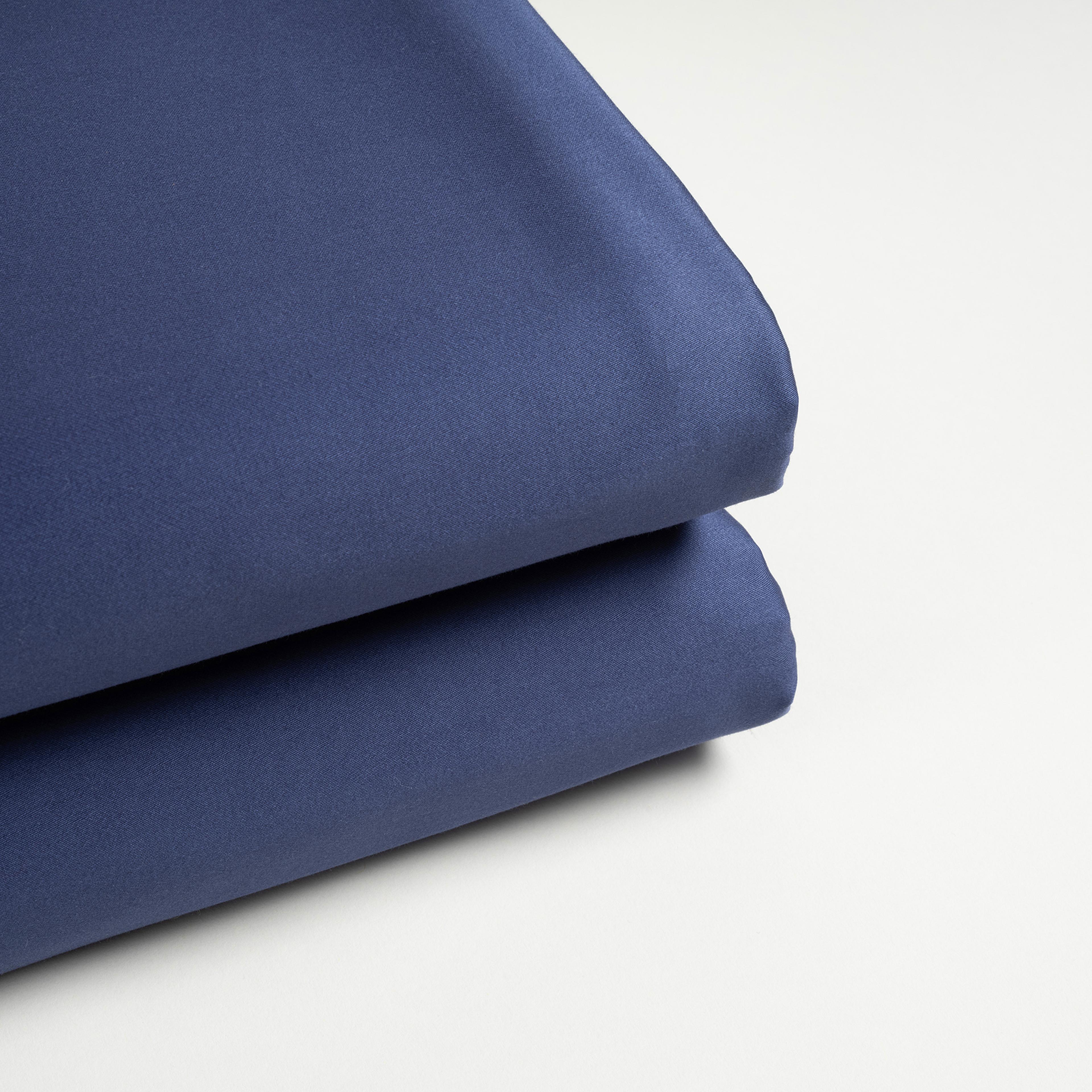 Solıd 300 Tc Queen Sıze Pamuk Saten %100 Pamuk Saten Lastikli Çarşaf 180x200 + 35 Cm Lacivert