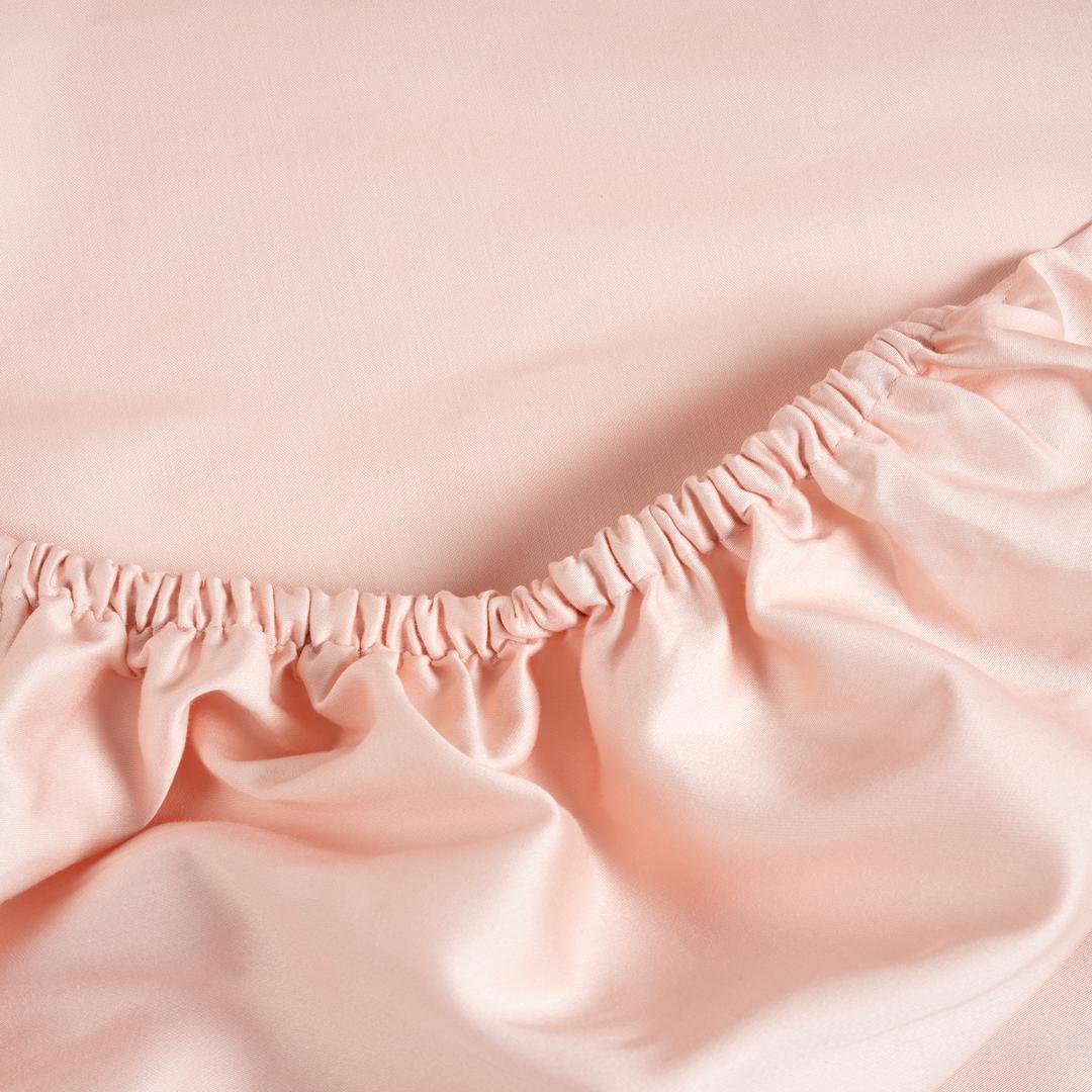 Solıd 300 Tc Kıng Sıze Pamuk Saten %100 Pamuk Saten Lastikli Çarşaf 200x200 Cm Pembe