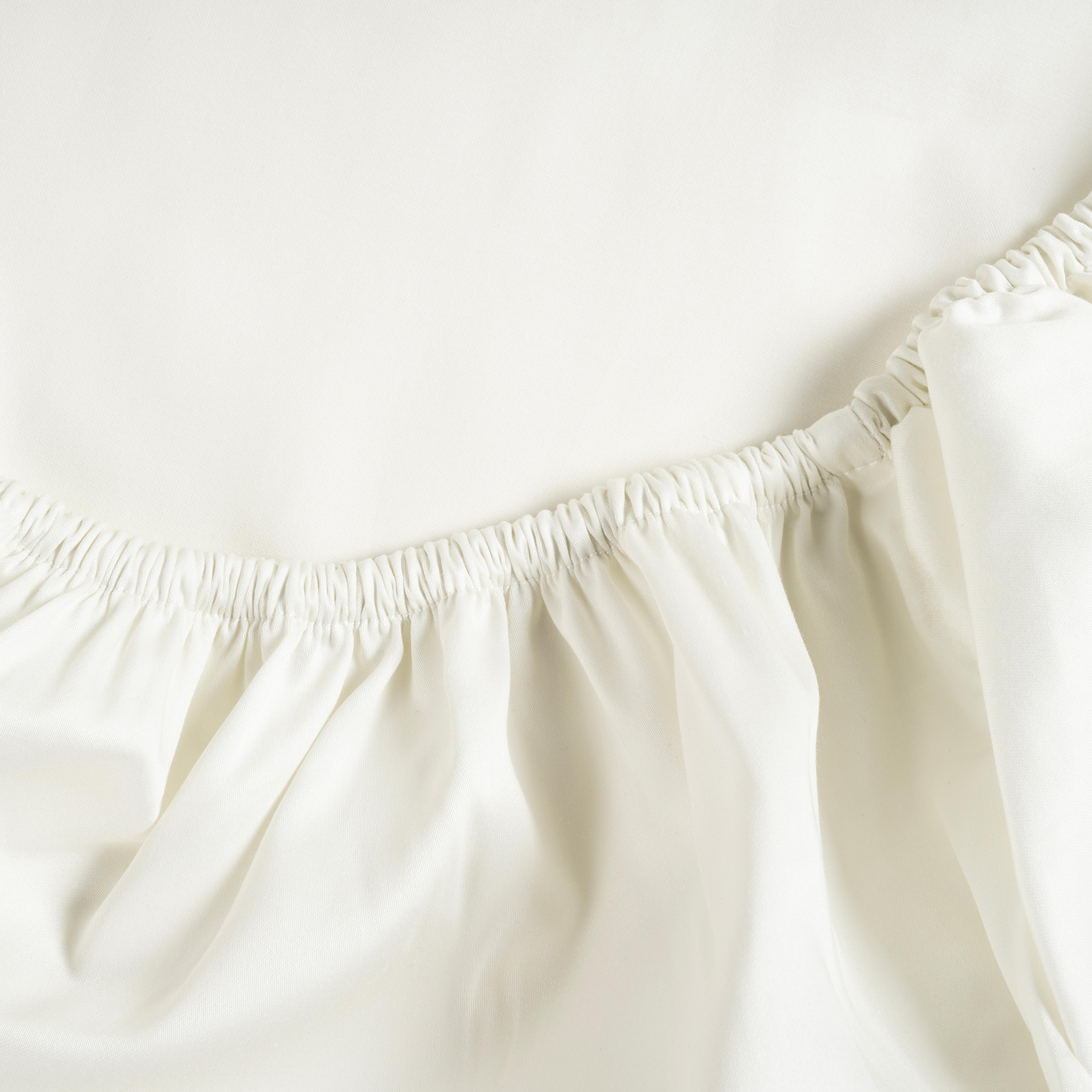 Solıd 300 Tc Kıng Sıze Pamuk Saten %100 Pamuk Saten Lastikli Çarşaf 200x200 Cm Ekru