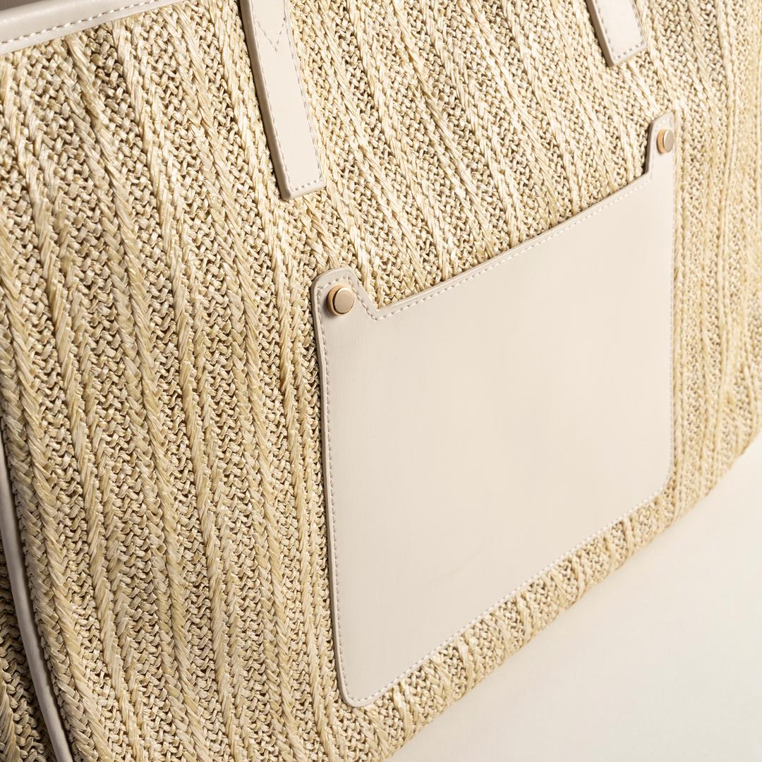 Burgaz Rafya %100 Rafya Çanta 18x50x32 Cm Natural