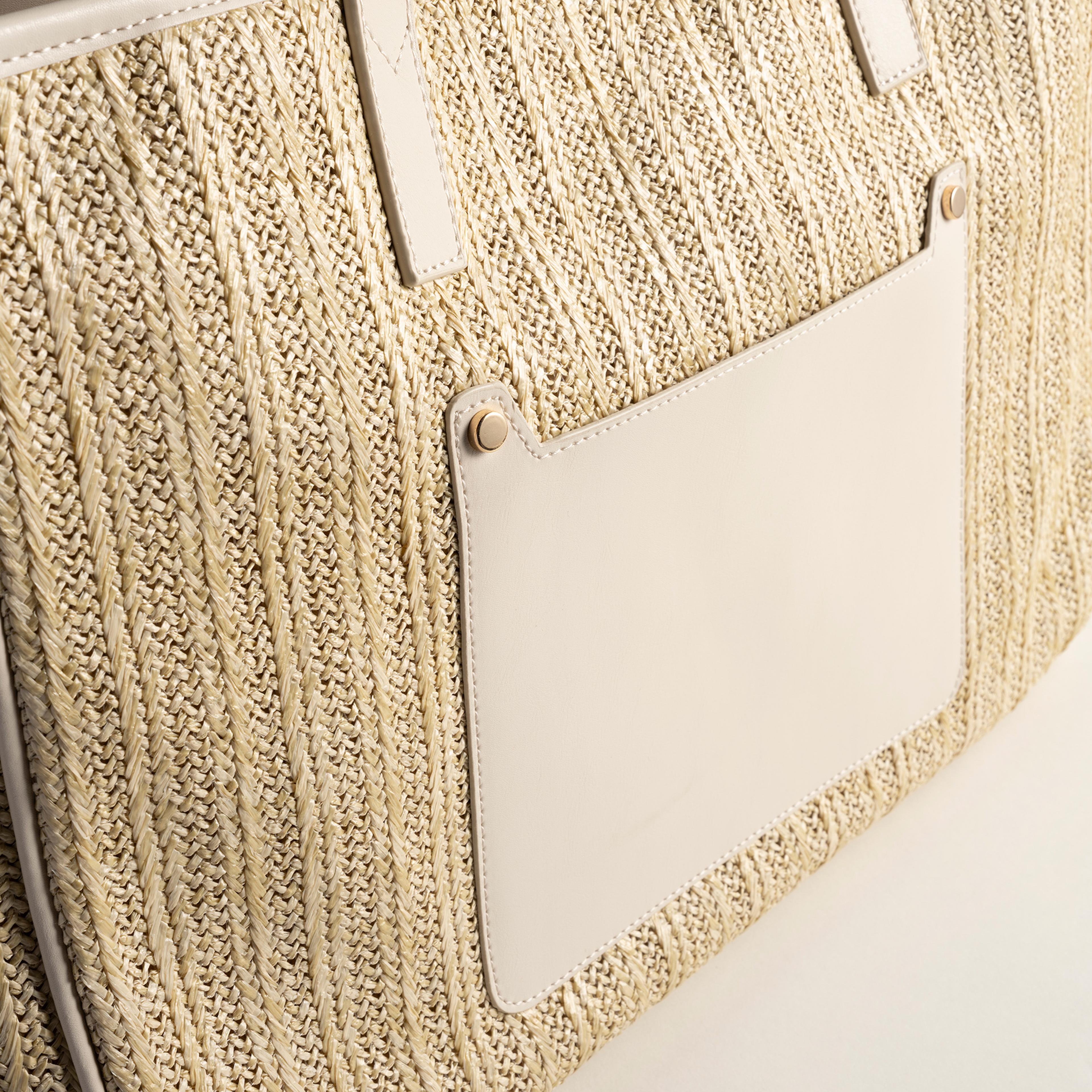 Burgaz Rafya %100 Rafya Çanta 18x50x32 Cm Natural