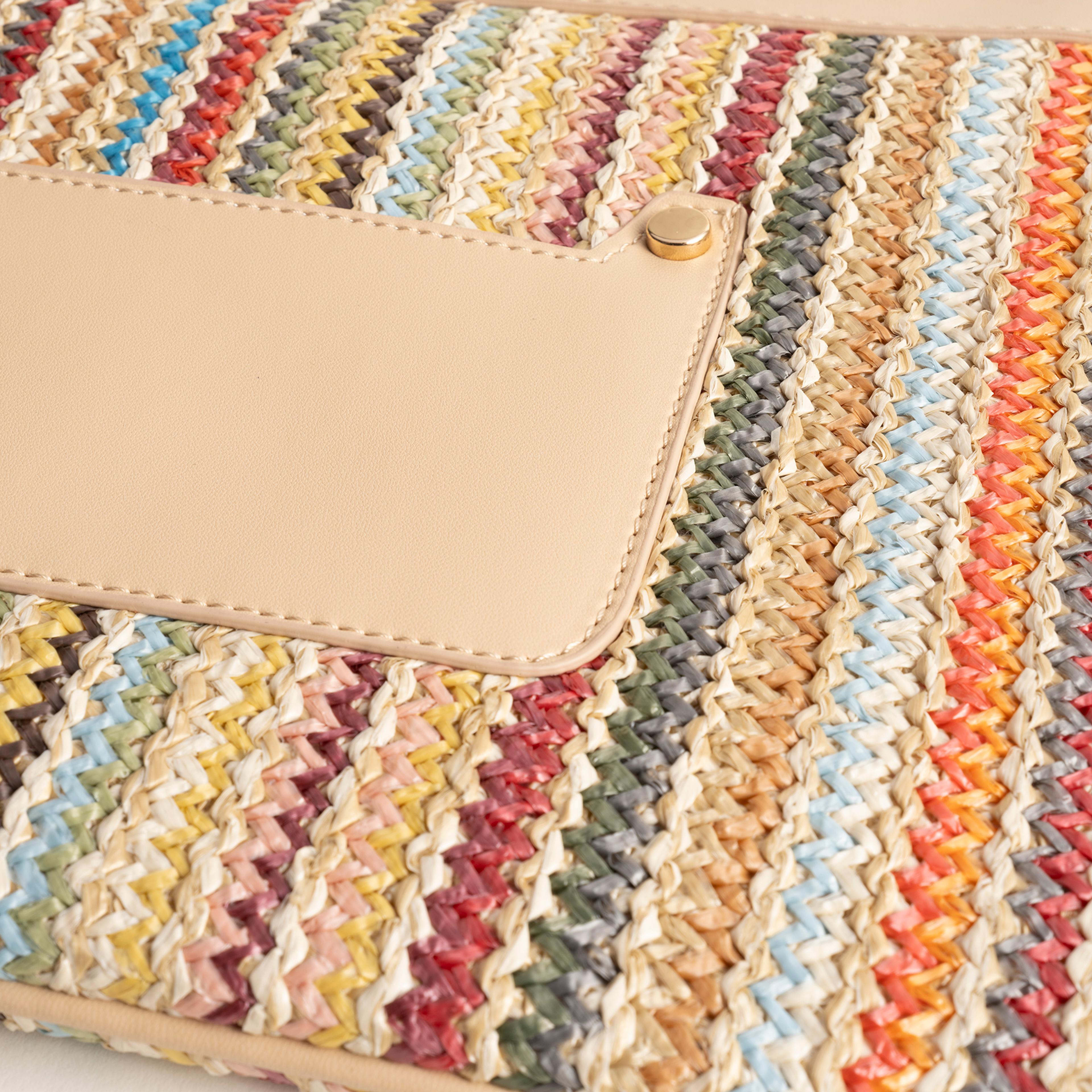 Burgaz Rafya %100 Rafya Çanta 34x25 Cm Renkli