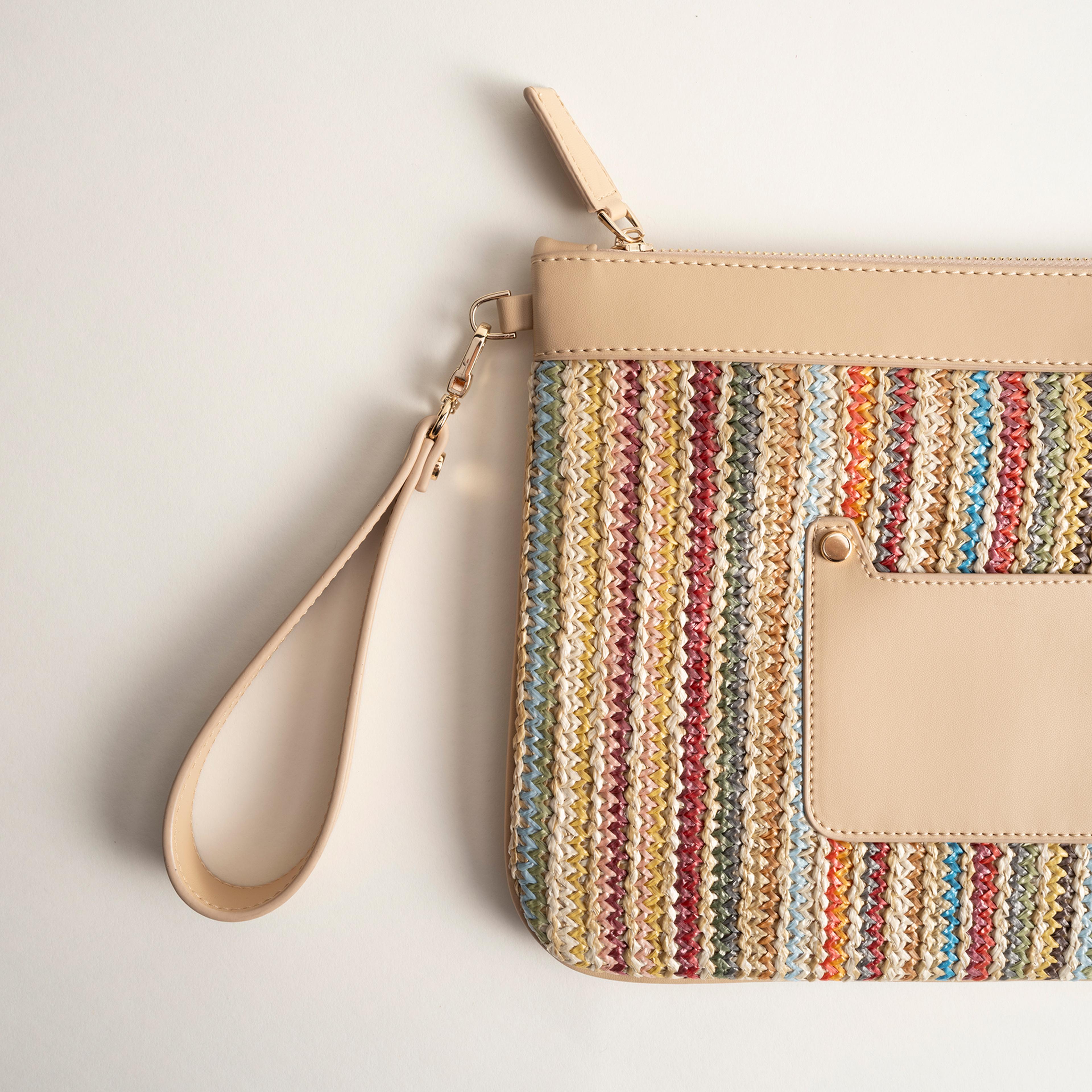 Burgaz Rafya %100 Rafya Çanta 34x25 Cm Renkli