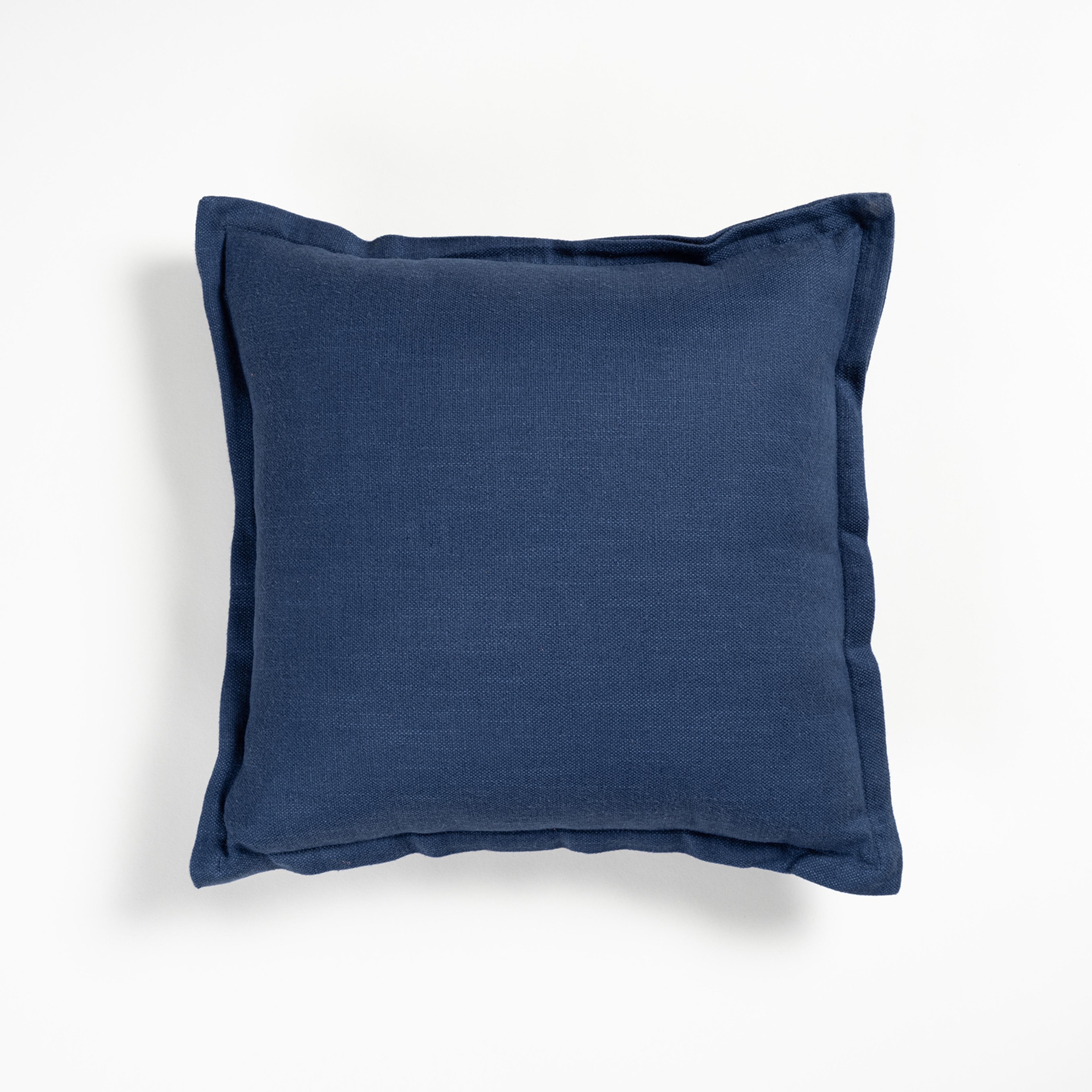 Nilüfer Şantuklu Viskon Pamuk Viskon Pamuk Dolgulu Kırlent 45x45 Cm Lacivert