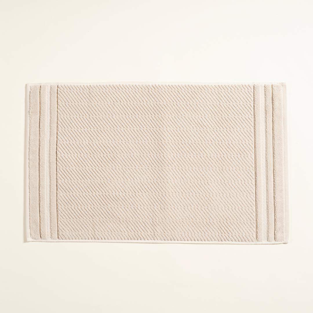 Vıseu Kenar Jakar Bordürlü Pamuk %100 Pamuk Ayak Havlusu 50x80 Cm Bej