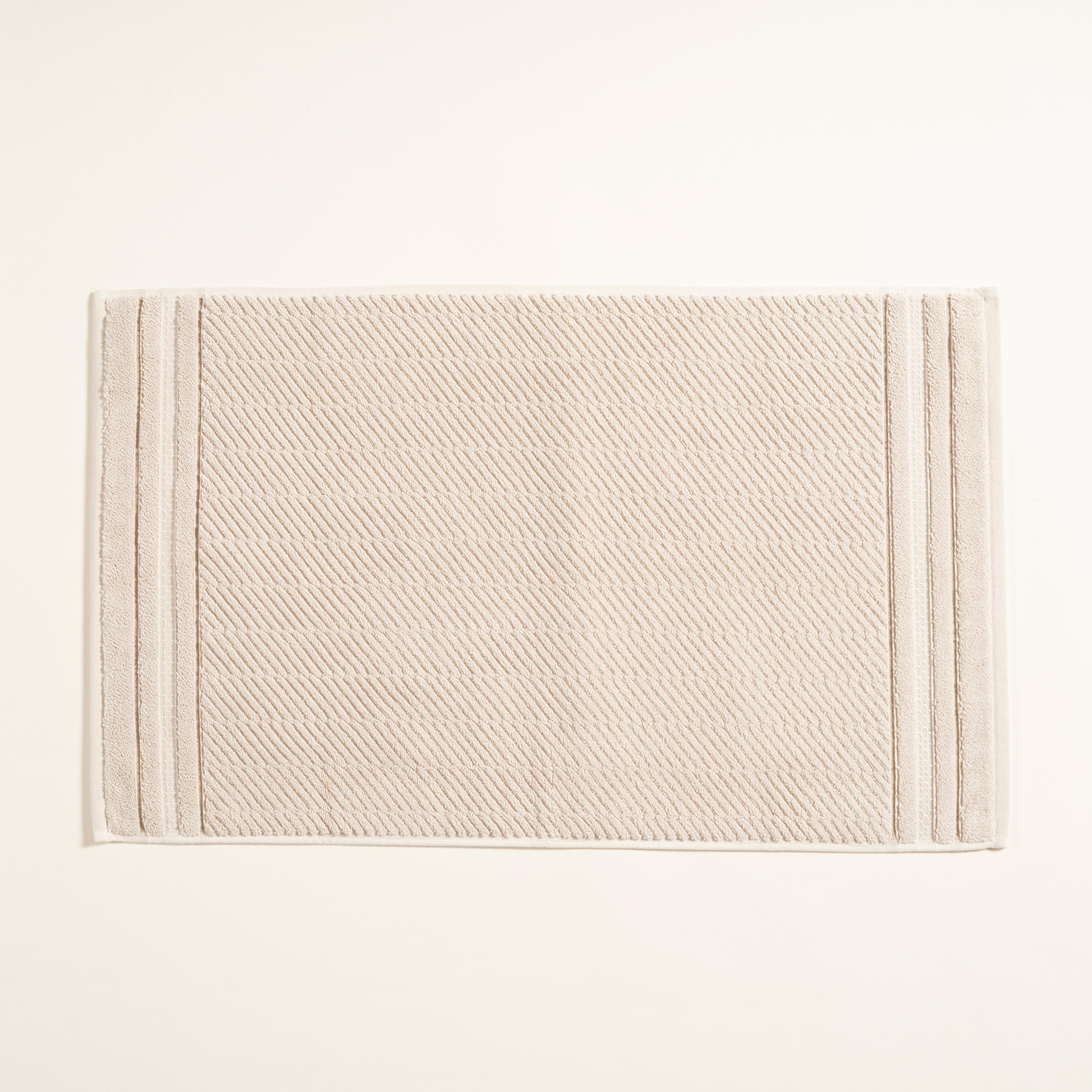 Vıseu Kenar Jakar Bordürlü Pamuk %100 Pamuk Ayak Havlusu 50x80 Cm Bej