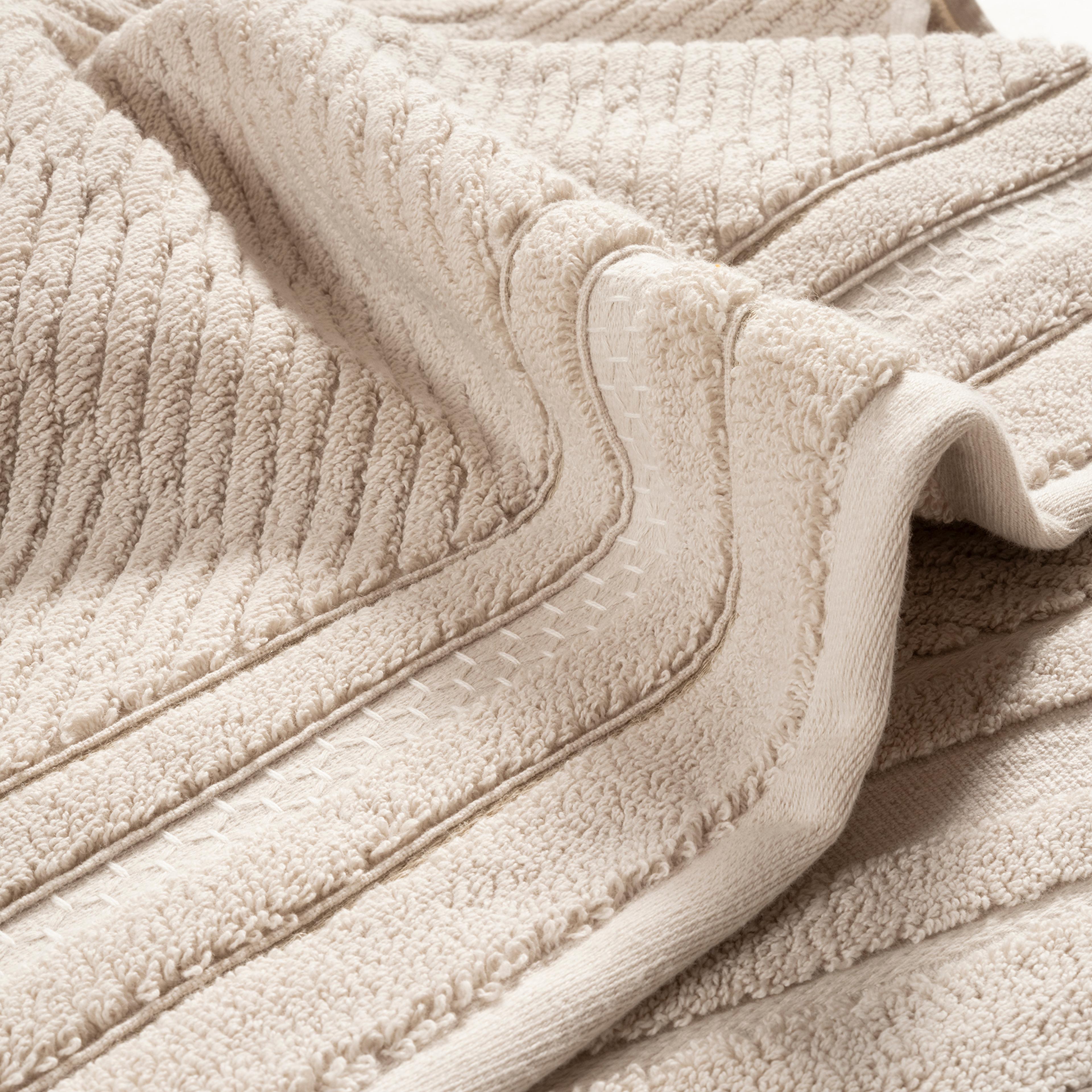 Vıseu Kenar Jakar Bordürlü Pamuk %100 Pamuk Ayak Havlusu 50x80 Cm Bej