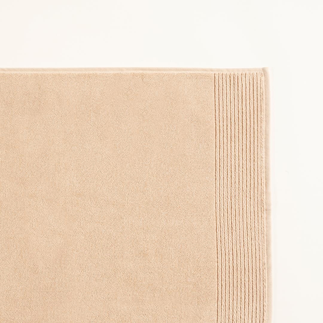 Solıd Bordürlü Pamuk Pamuk Ayak Havlusu 50x80 Cm Kum Rengı