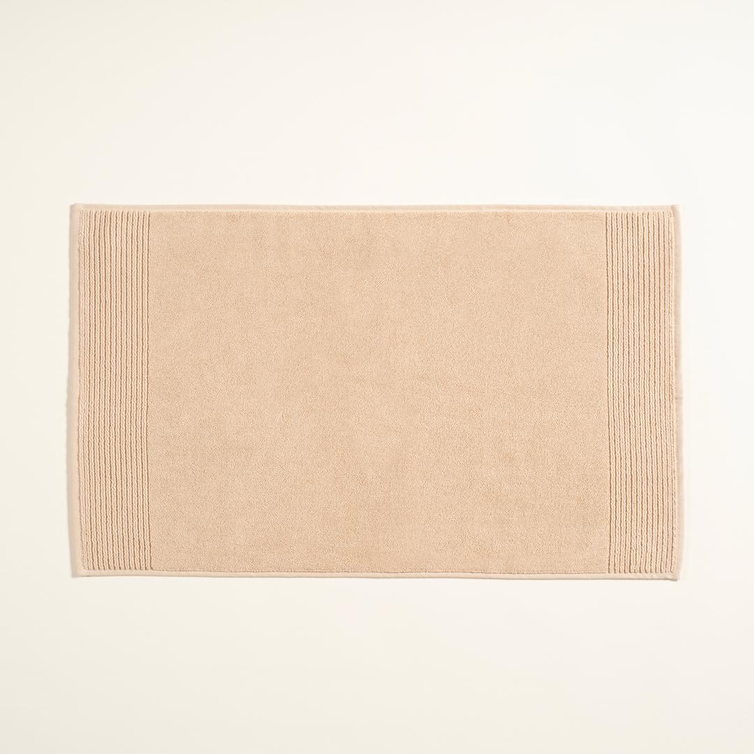 Solıd Bordürlü Pamuk Pamuk Ayak Havlusu 50x80 Cm Kum Rengı