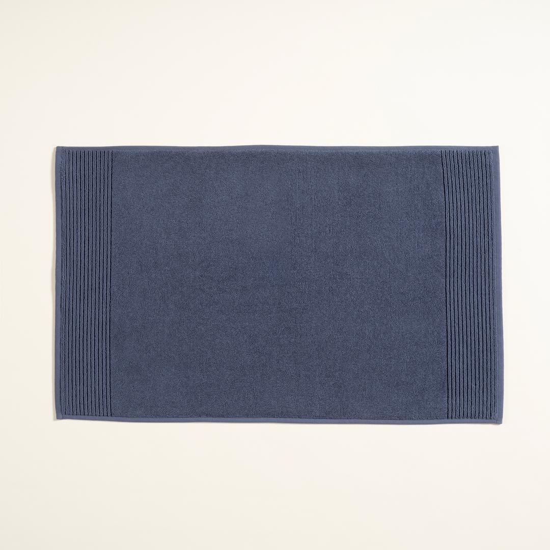Solıd Bordürlü Pamuk Pamuk Ayak Havlusu 50x80 Cm Lacivert