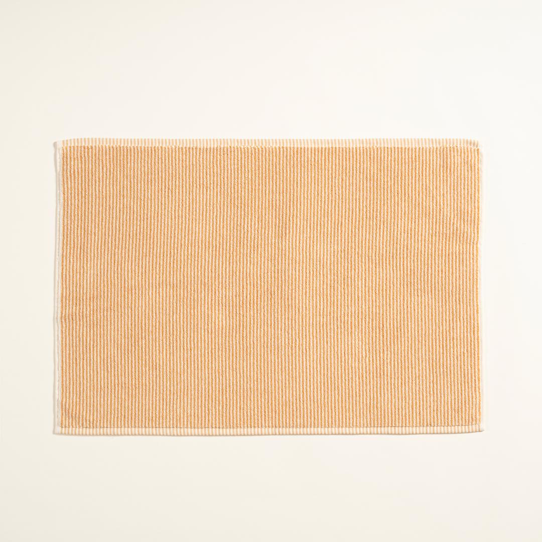 Solıd İplik Boyalı Çizgili Pamuk %100 Pamuk Ayak Havlusu 50x80 Cm Natürel - Tarçın