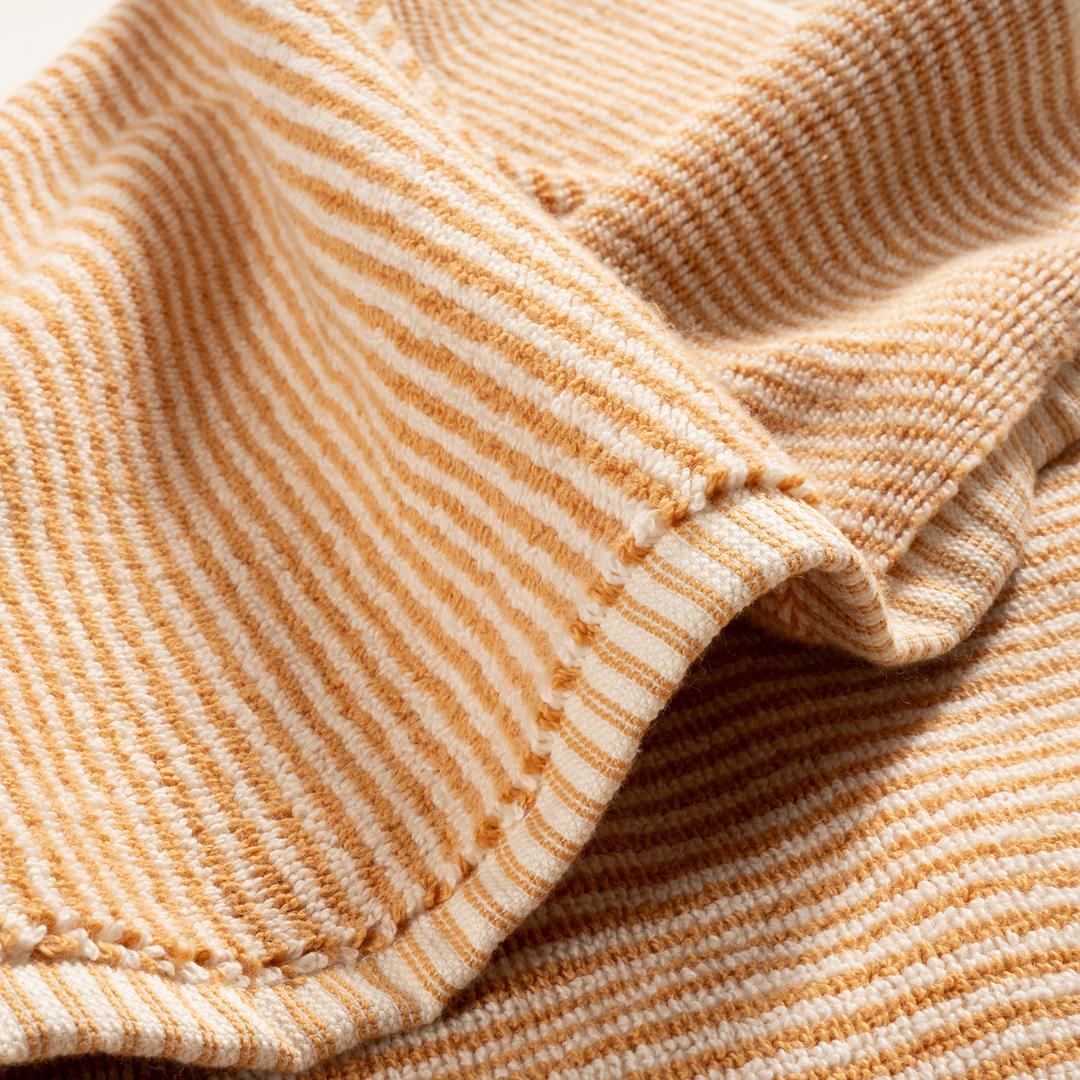 Solıd İplik Boyalı Çizgili Pamuk %100 Pamuk Ayak Havlusu 50x80 Cm Natürel - Tarçın