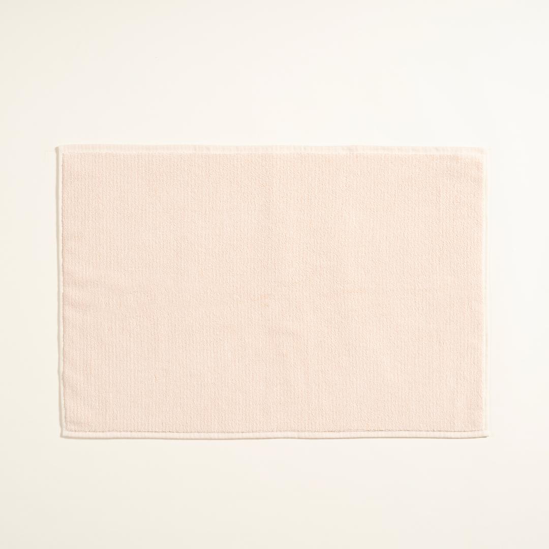 Solıd İplik Boyalı Çizgili Pamuk %100 Pamuk Ayak Havlusu 50x80 Cm Natürel - Pembe