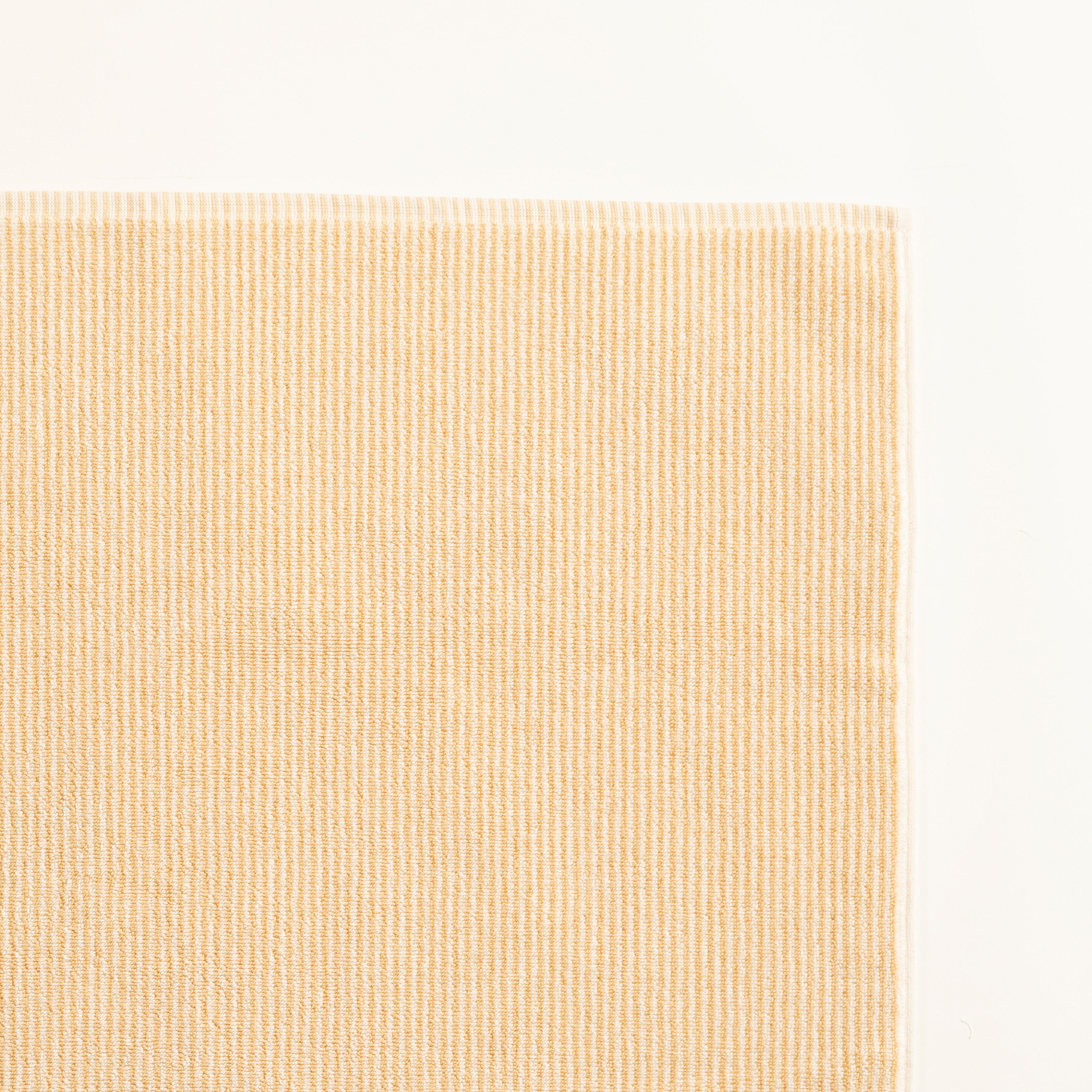 Solıd İplik Boyalı Çizgili Pamuk %100 Pamuk Ayak Havlusu 50x80 Cm Natürel - Sarı