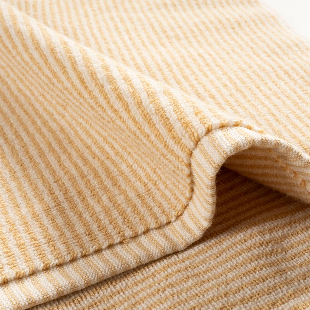 Solıd İplik Boyalı Çizgili Pamuk %100 Pamuk Ayak Havlusu 50x80 Cm Natürel - Sarı