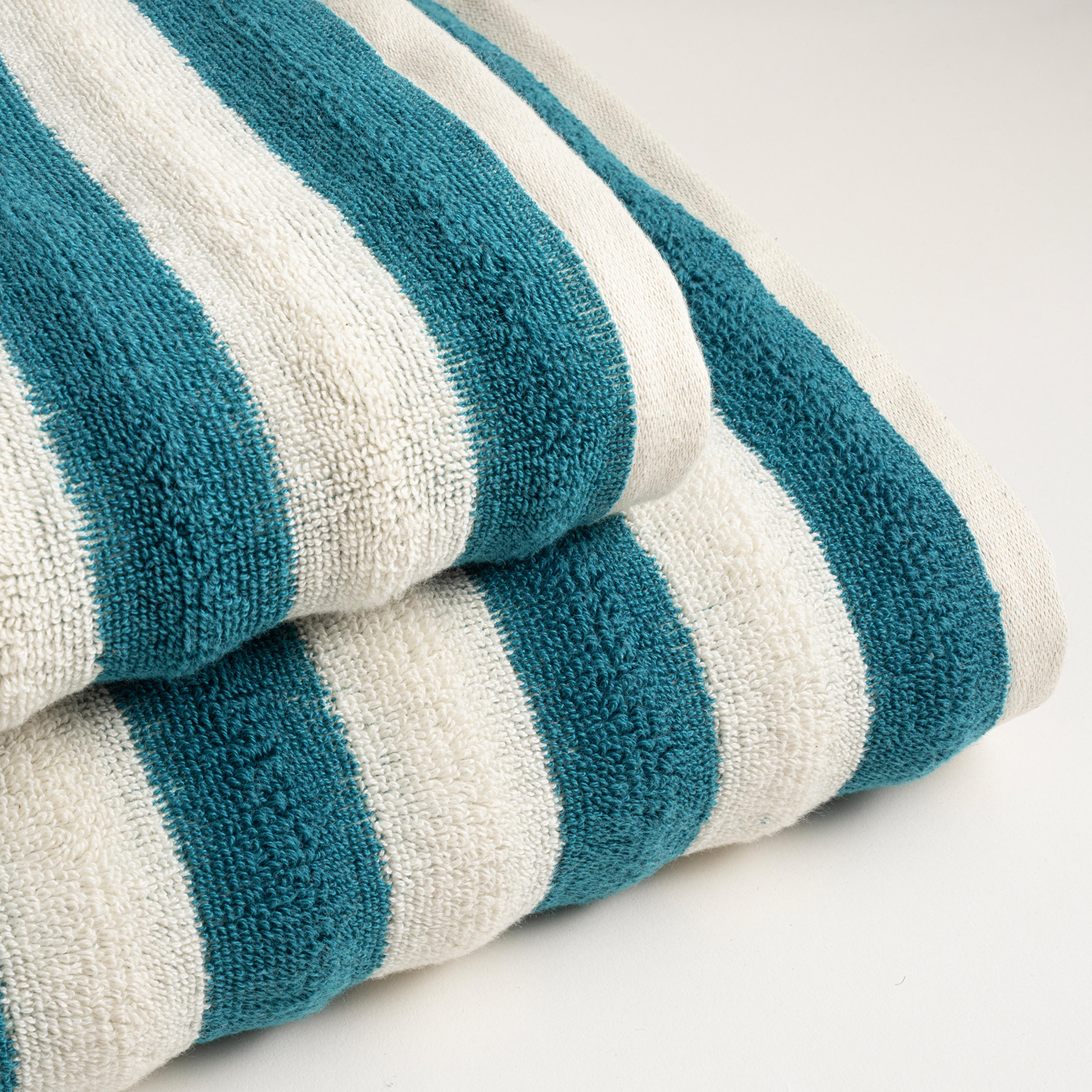 Ornaz İplik Boyalı Çizgili Pamuk %100 Pamuk El Havlusu 30x50 Cm Natürel - Lacıvert