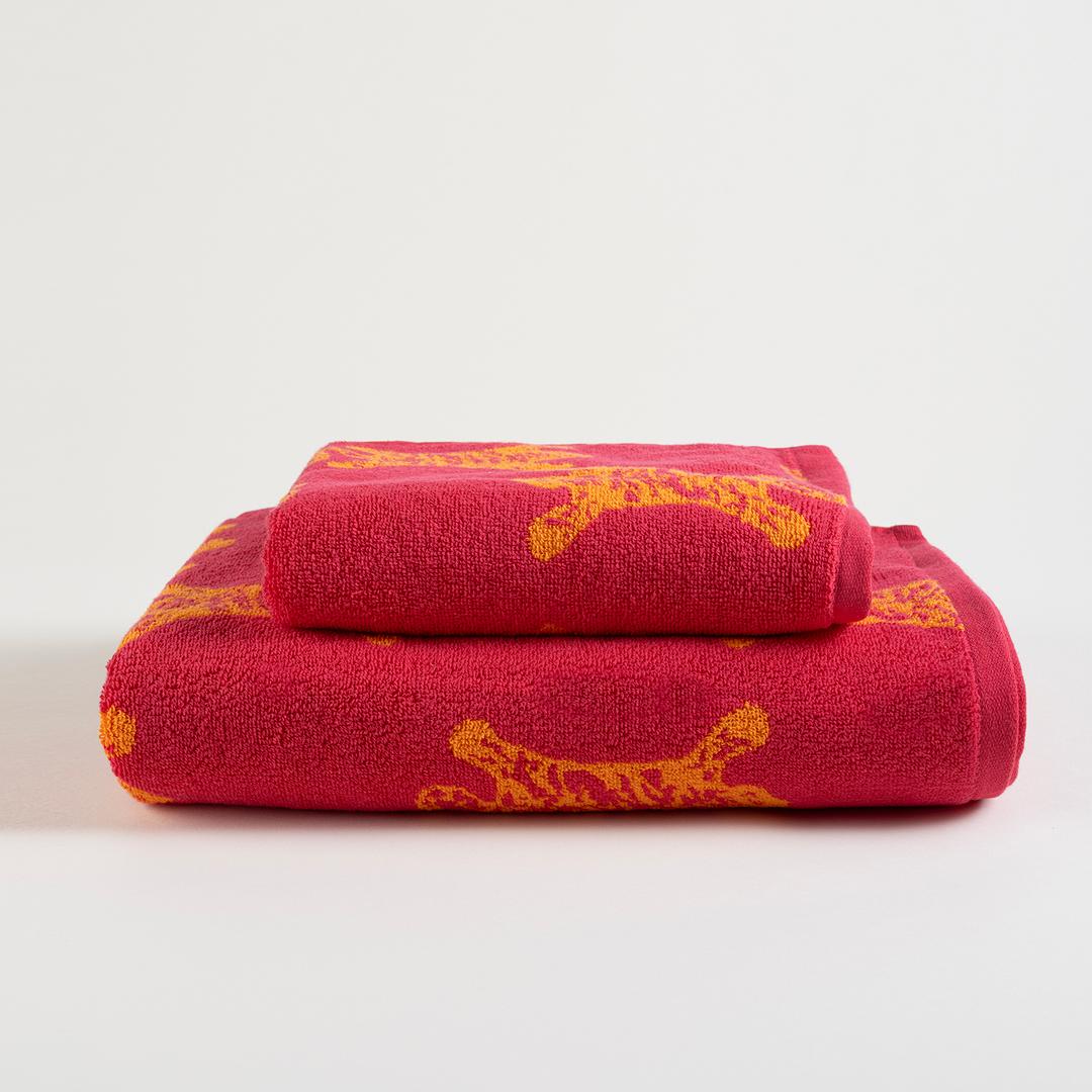 Ornaz İplik Boyalı Jakarlı Pamuk %100 Pamuk Yüz Havlusu 50x90 Cm Fuşya