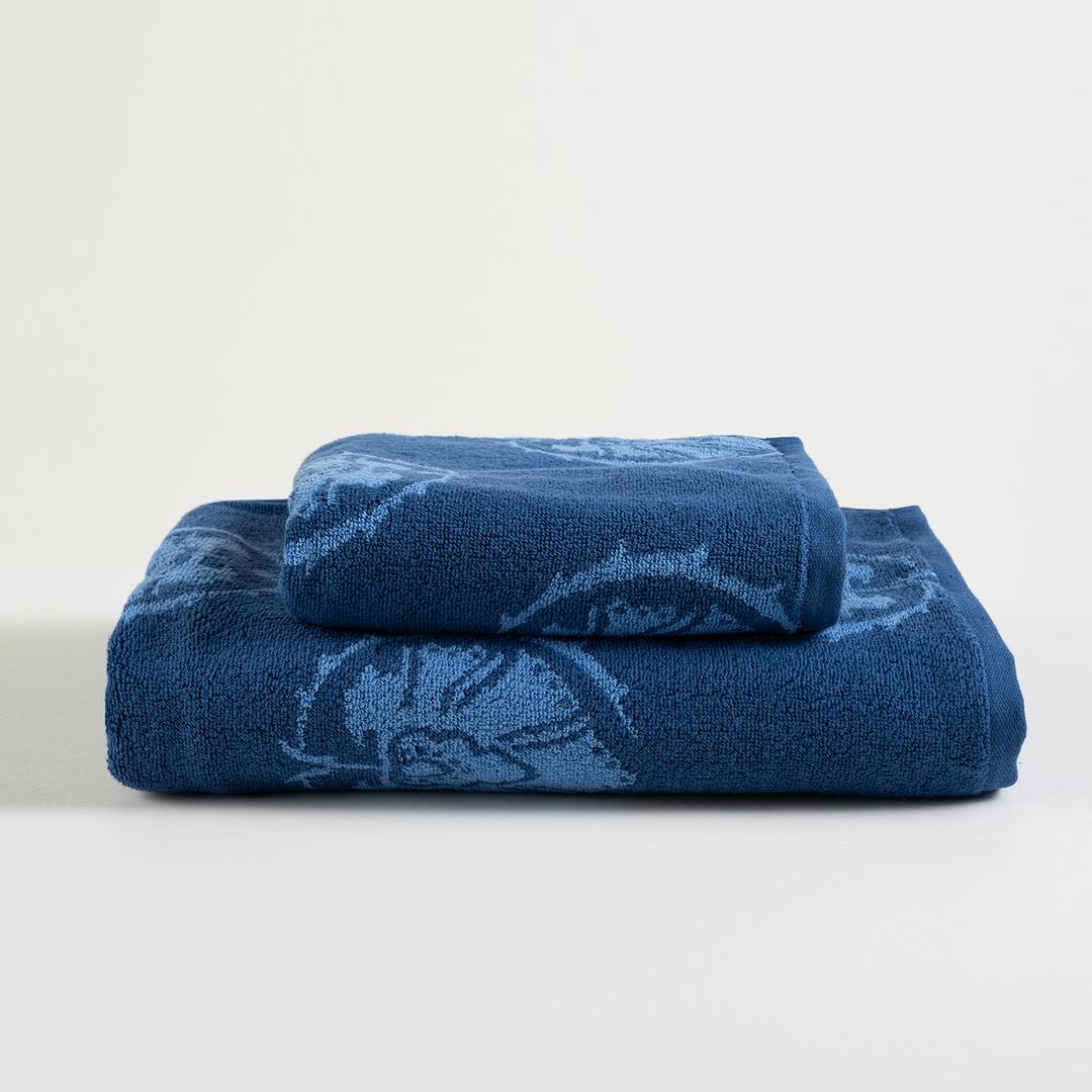Ornaz İplik Boyalı Jakarlı Pamuk %100 Pamuk Yüz Havlusu 50x90 Cm Lacivert