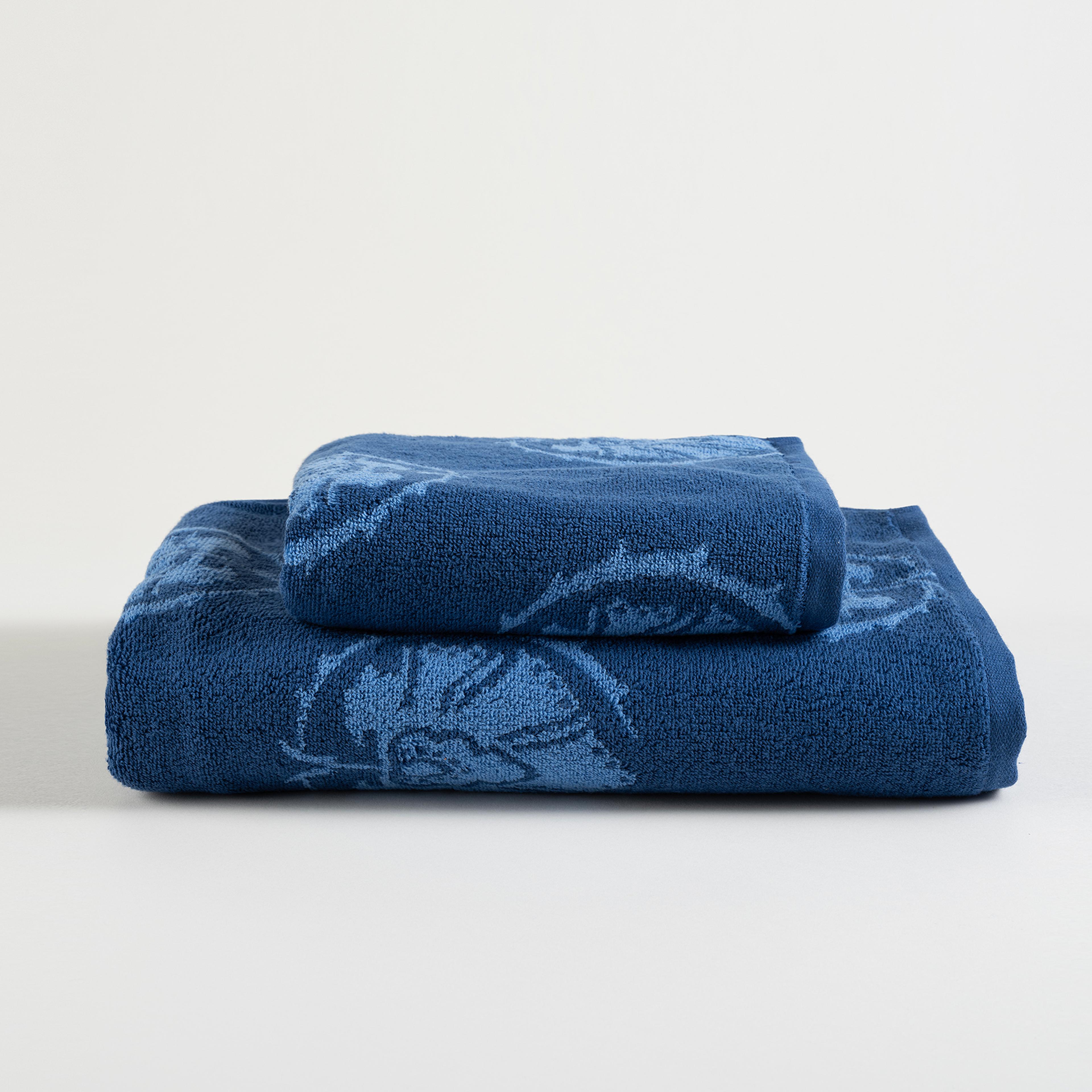 Ornaz İplik Boyalı Jakarlı Pamuk %100 Pamuk Yüz Havlusu 50x90 Cm Lacivert