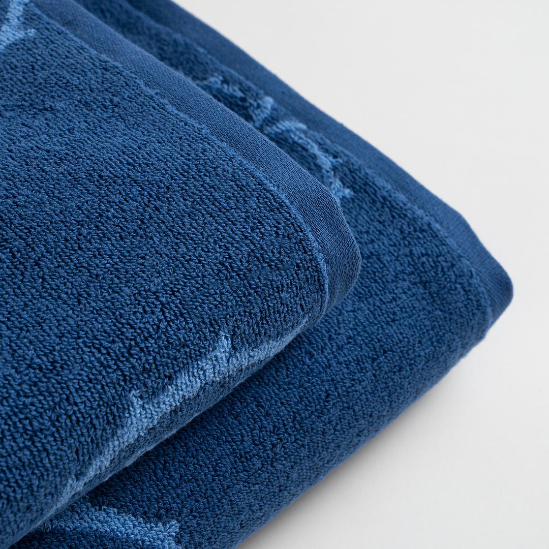 Ornaz İplik Boyalı Jakarlı Pamuk %100 Pamuk Yüz Havlusu 50x90 Cm Lacivert