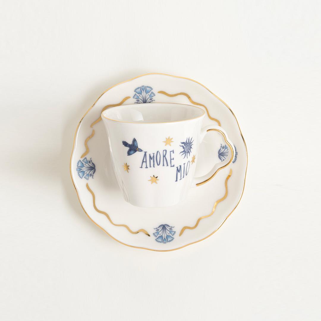 Emet Porselen Kahve Seti 80 Ml Mavi