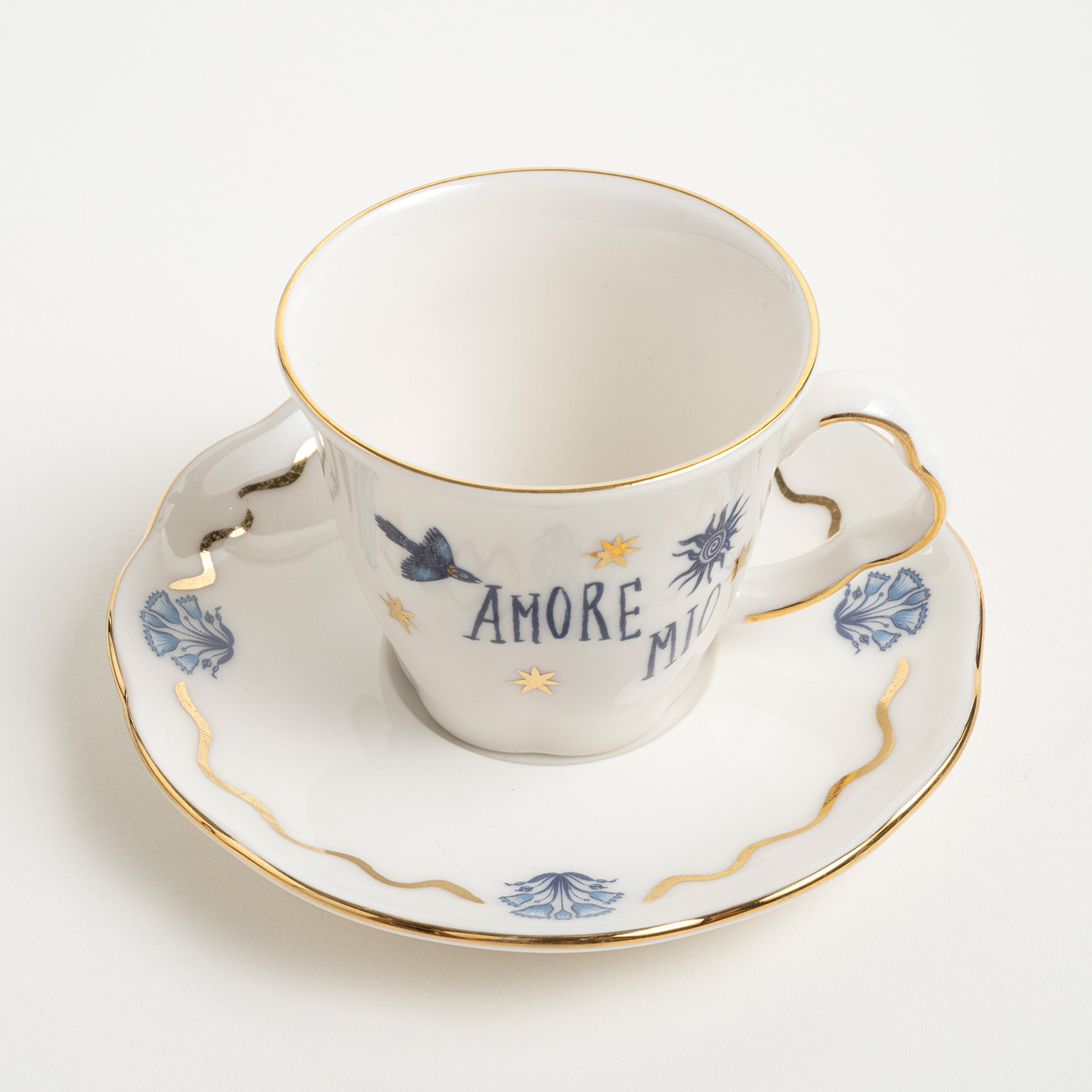 Emet Porselen Kahve Seti 80 Ml Mavi